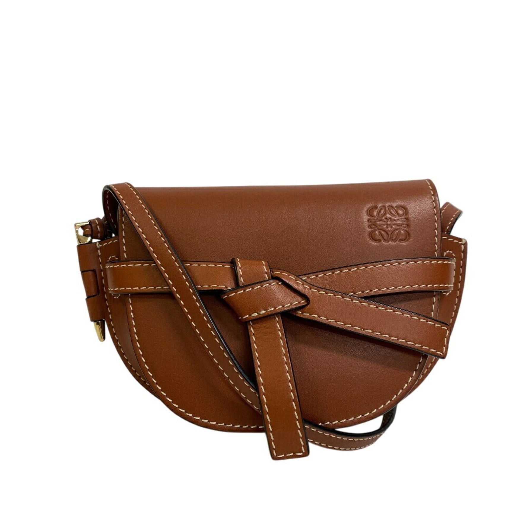 LOEWE Gate Dual Mini Tan Shoulder Bag, Women's, Brown