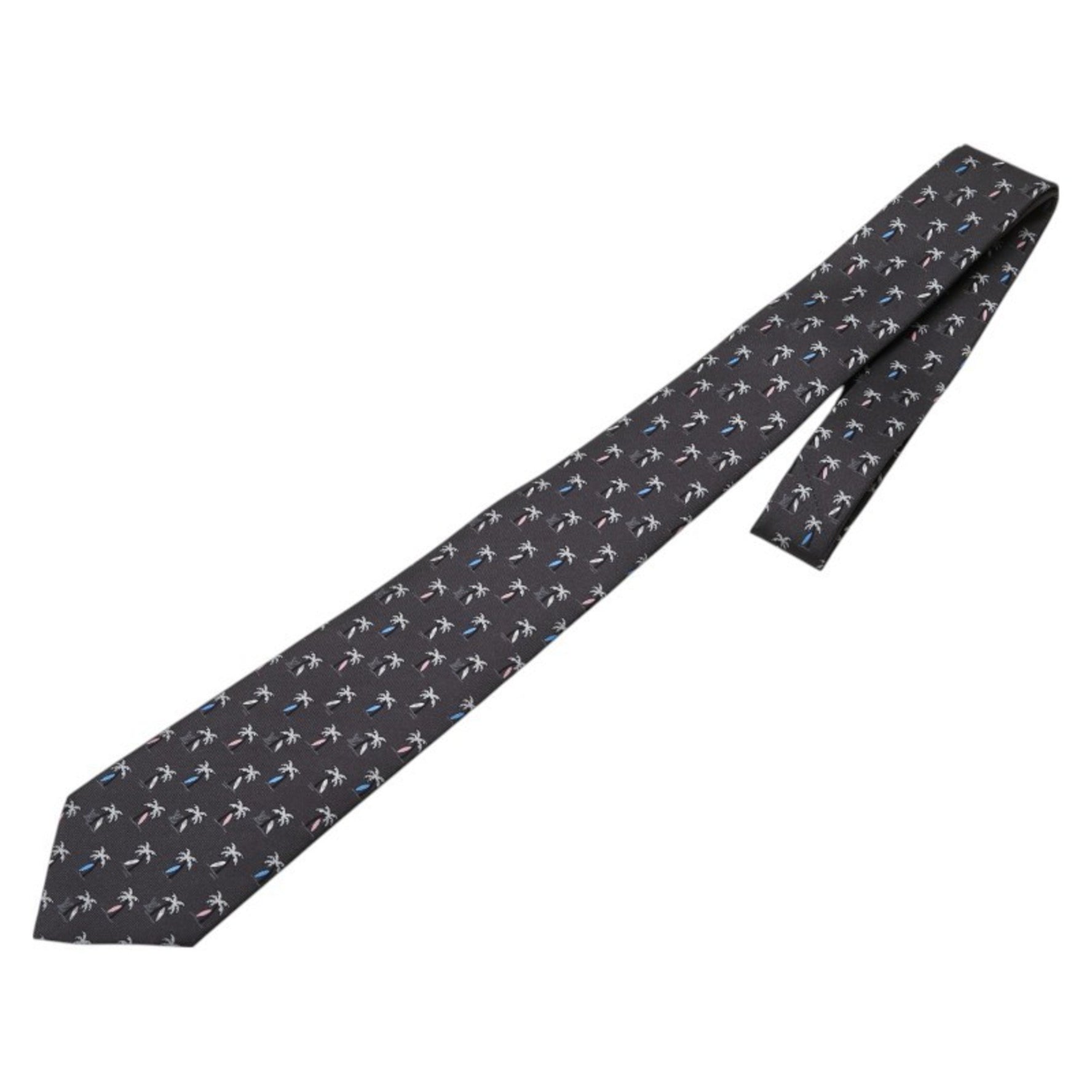 Louis Vuitton Cravate LV Palm Trees Tie M71735 Gray Multicolor Silk Men's LOUIS VUITTON