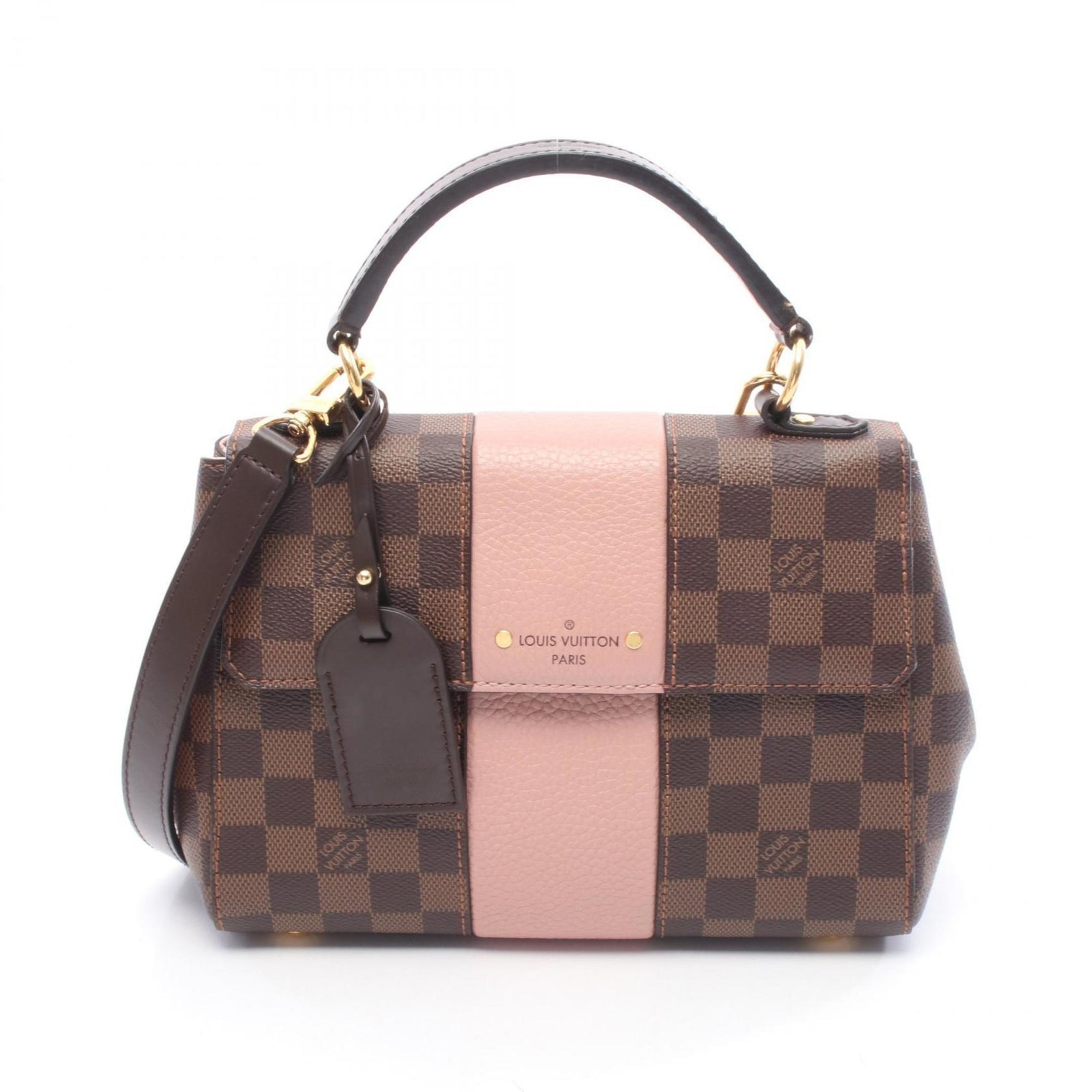 Louis Vuitton Bond Street BB Handbag, Coated Canvas, Leather, Damier, Brown and Pink