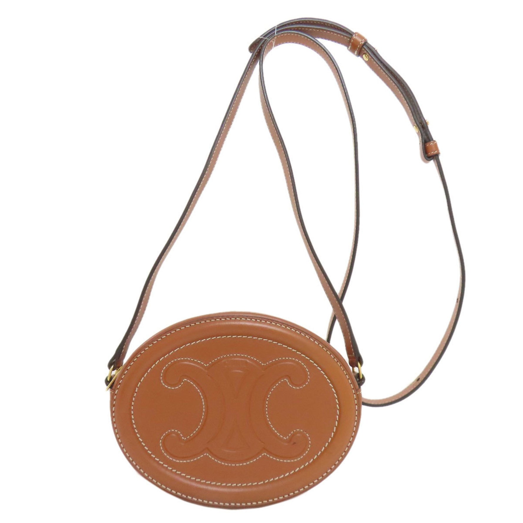 Celine Oval Purse Cuir Triomphe Shoulder Bag in Calfskin Leather