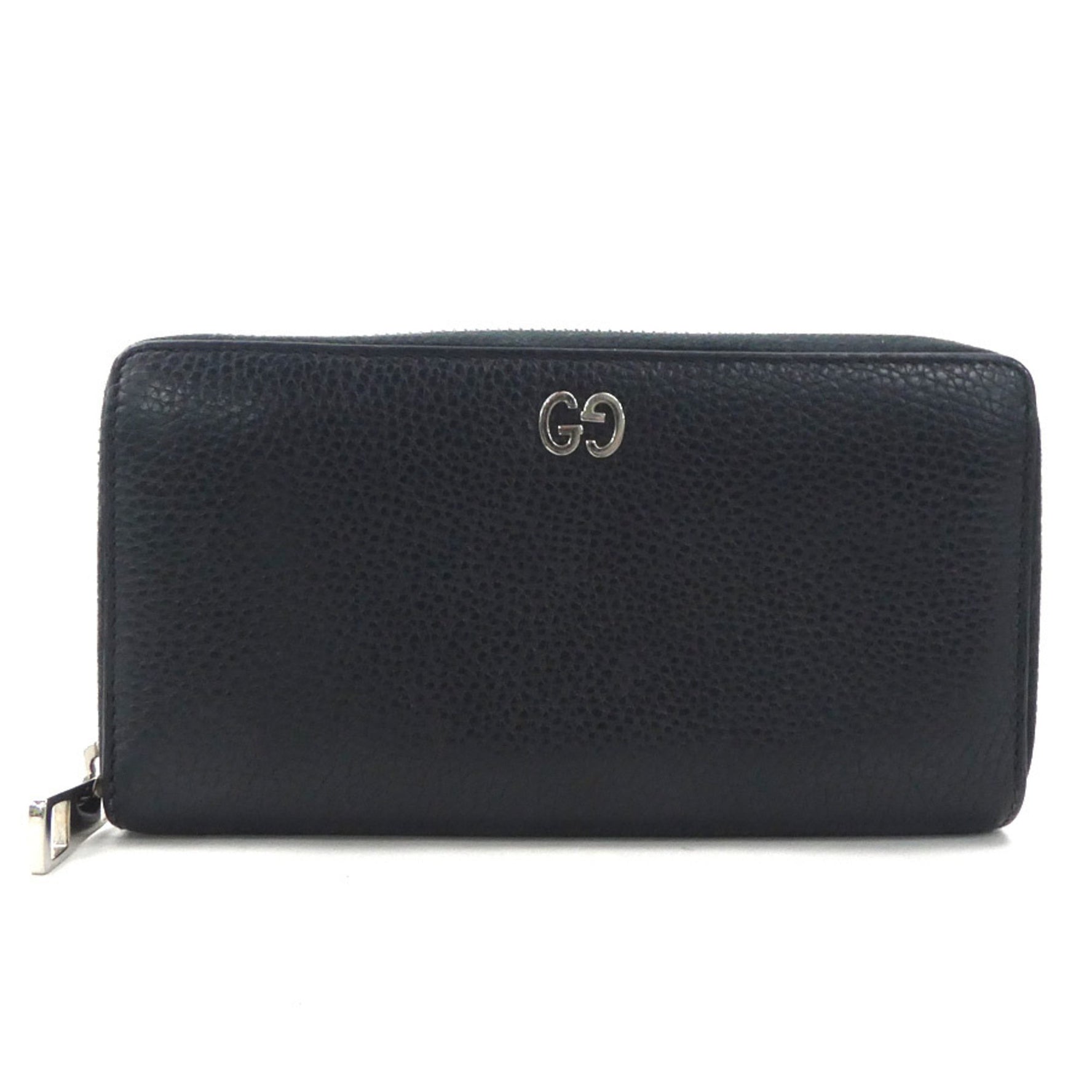 GUCCI Round Long Wallet Leather Black Men's Women's t19660a