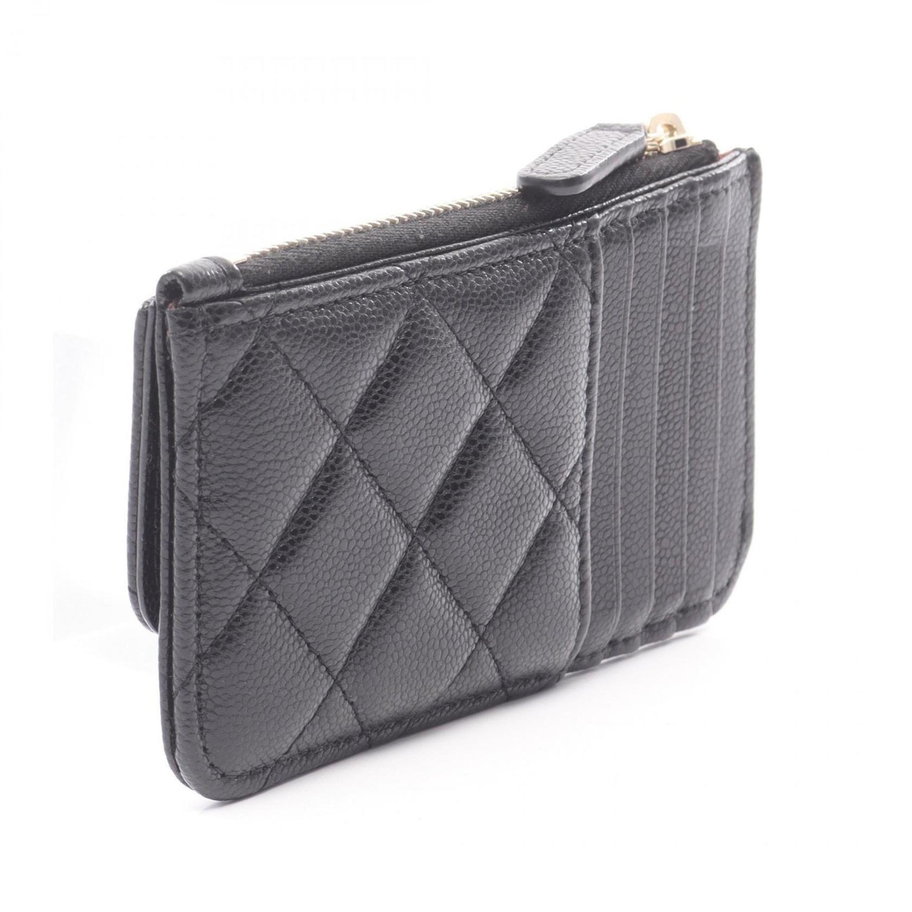 CHANEL Classic Wallet/Coin Case, Leather Grained Calfskin