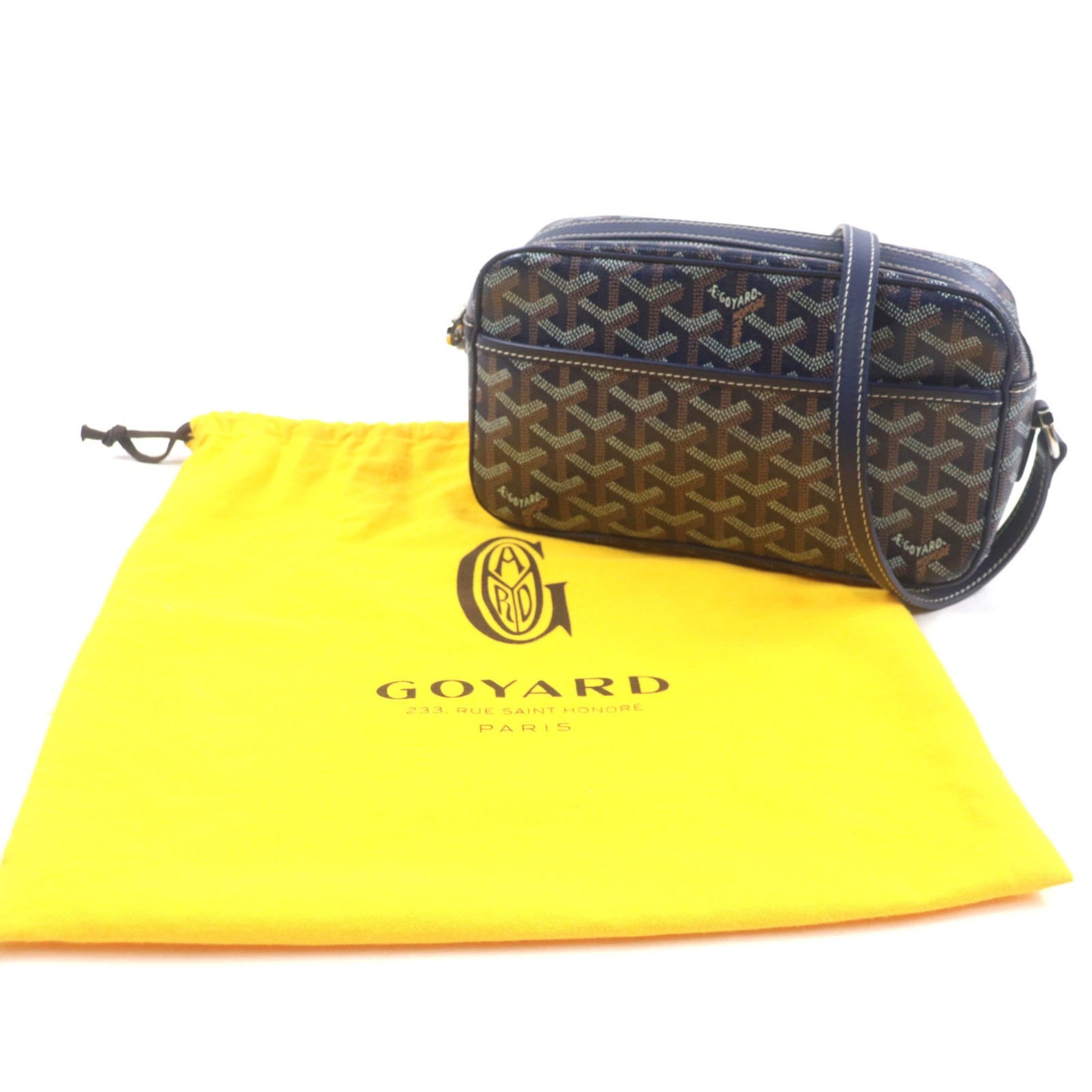 GOYARD Cap Vert PM Canvas and Leather Square Shoulder Bag with All-Over Print Logo, Includes Dust Bag, Women