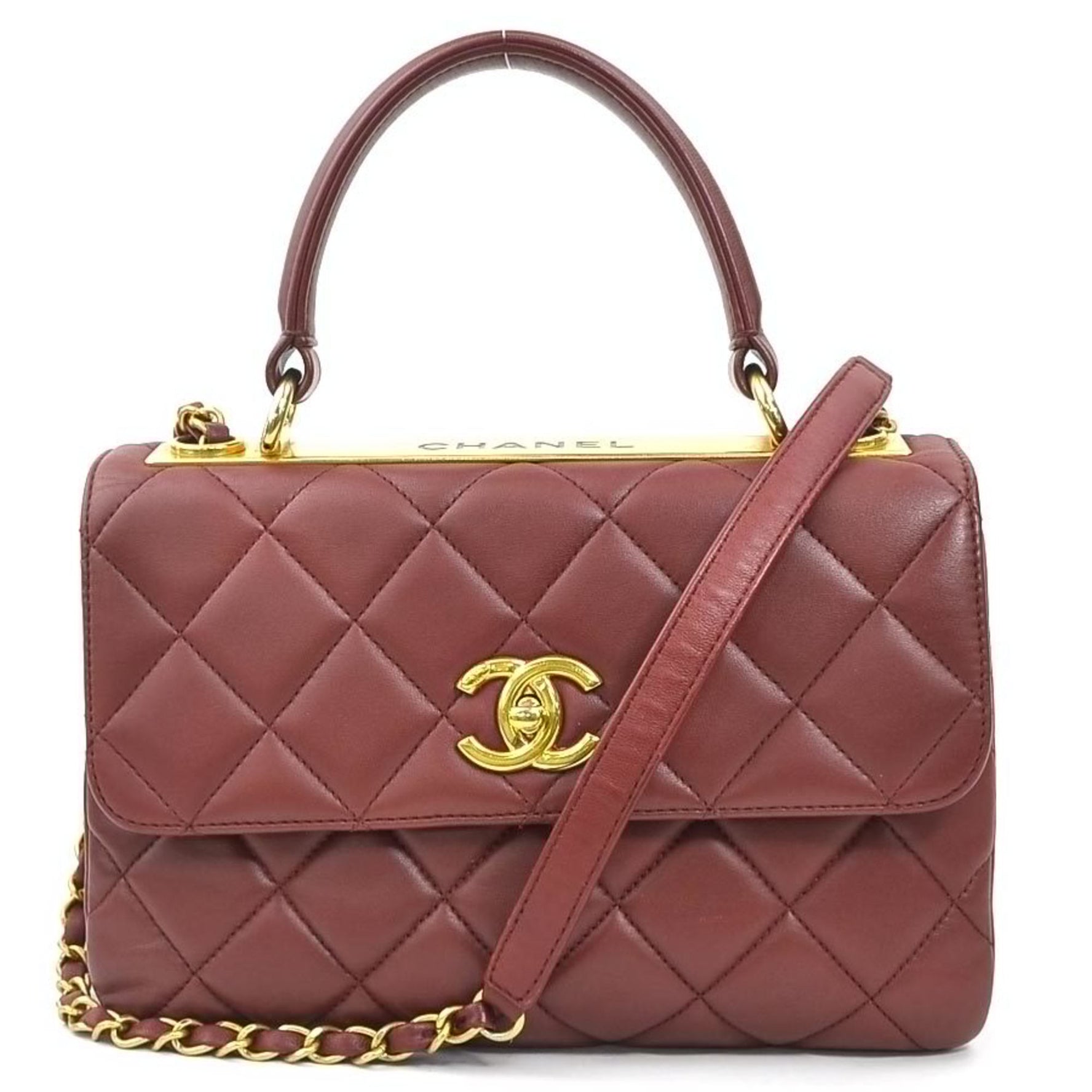 CHANEL Matelasse Handbag Shoulder Bag in Leather and Metal, Gold