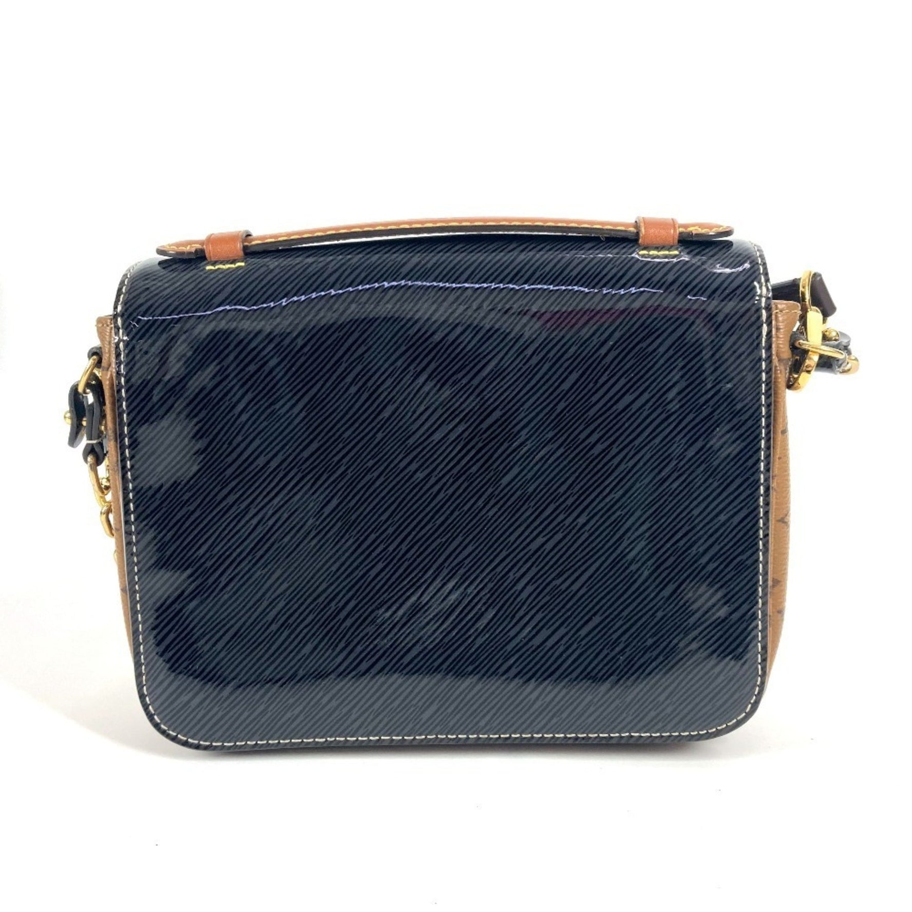 Louis Vuitton Shiny Epi Monogram Reverse Pochette Metis MINI Bag Handbag Chain Crossbody Shoulder Canvas Black