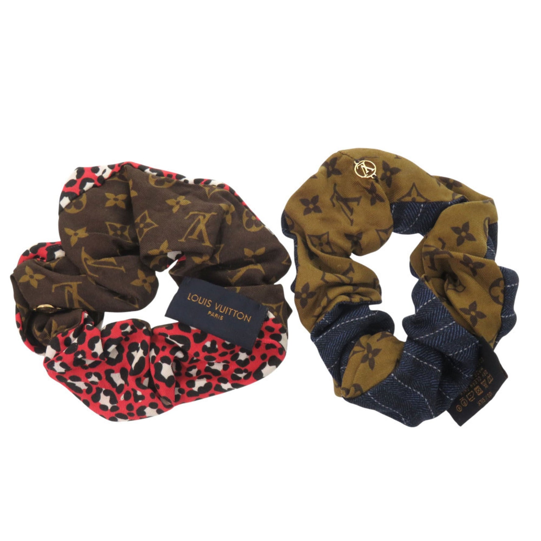 Louis Vuitton Scrunchie Be Mindful Monogram Silk Brown 1039 LOUIS VUITTON