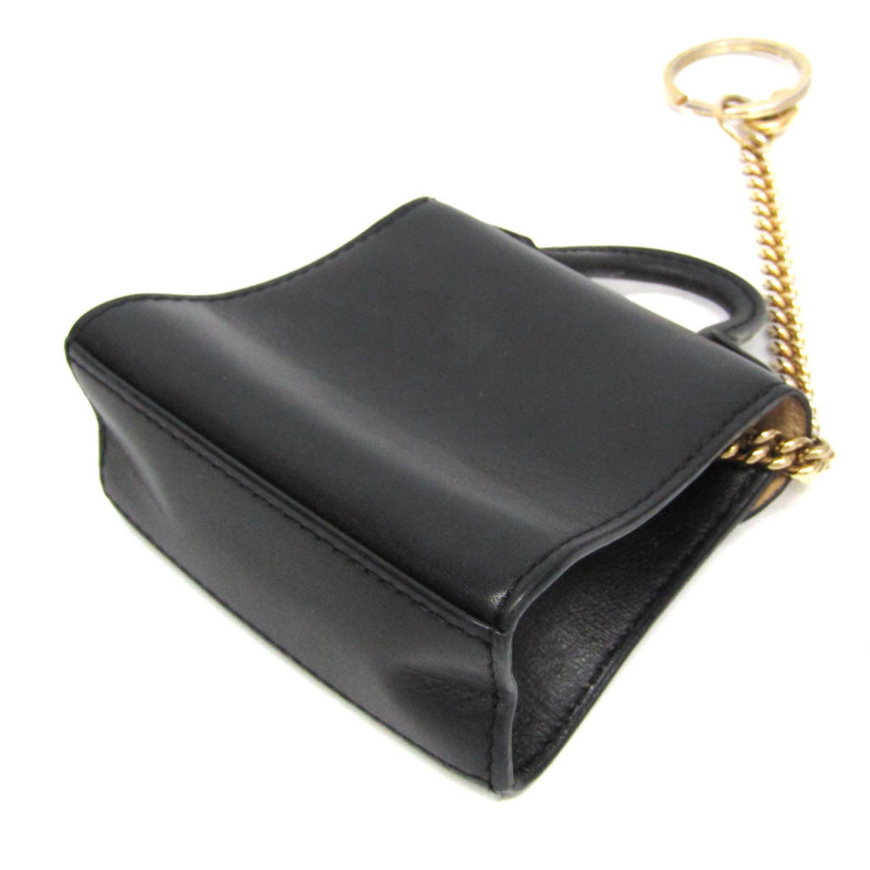 Delvaux Brillon Bag Charm With Key Ring Men,Women Leather Pouch Black,Yellow