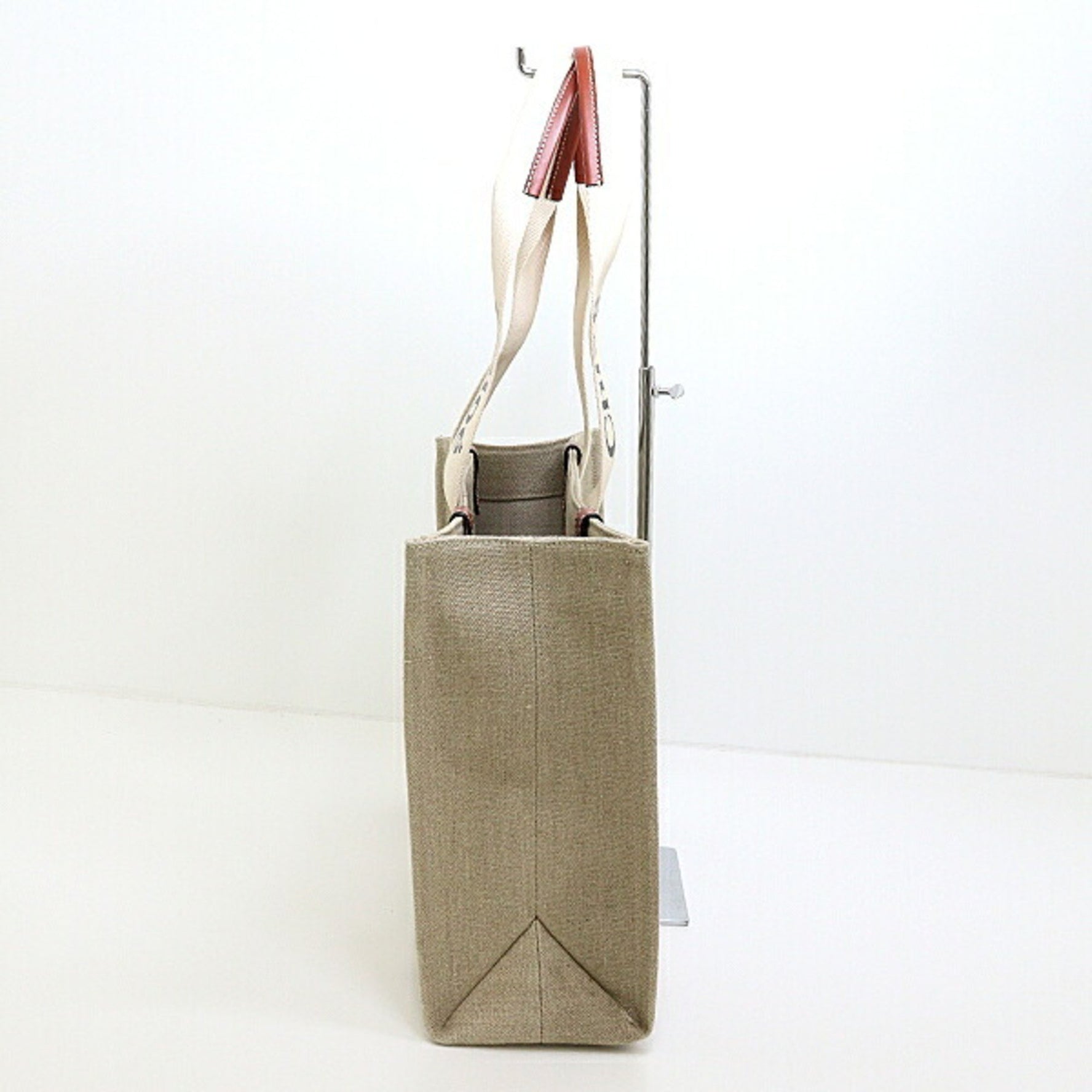 Chloé Chloe Woody Linen Tote Bag Beige/Brown