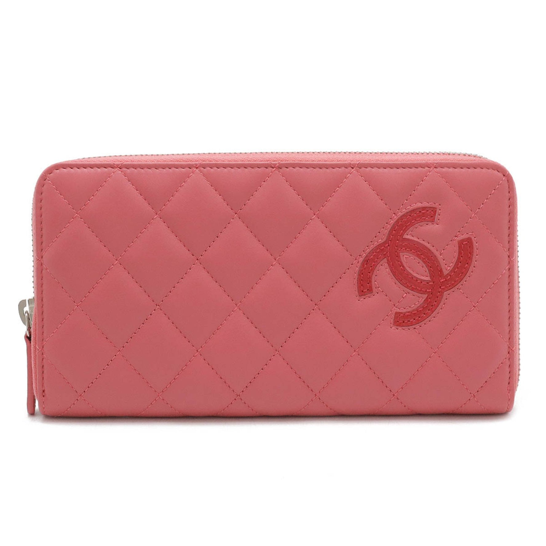 CHANEL Simply CC Coco Mark Round Long Wallet Leather Enamel