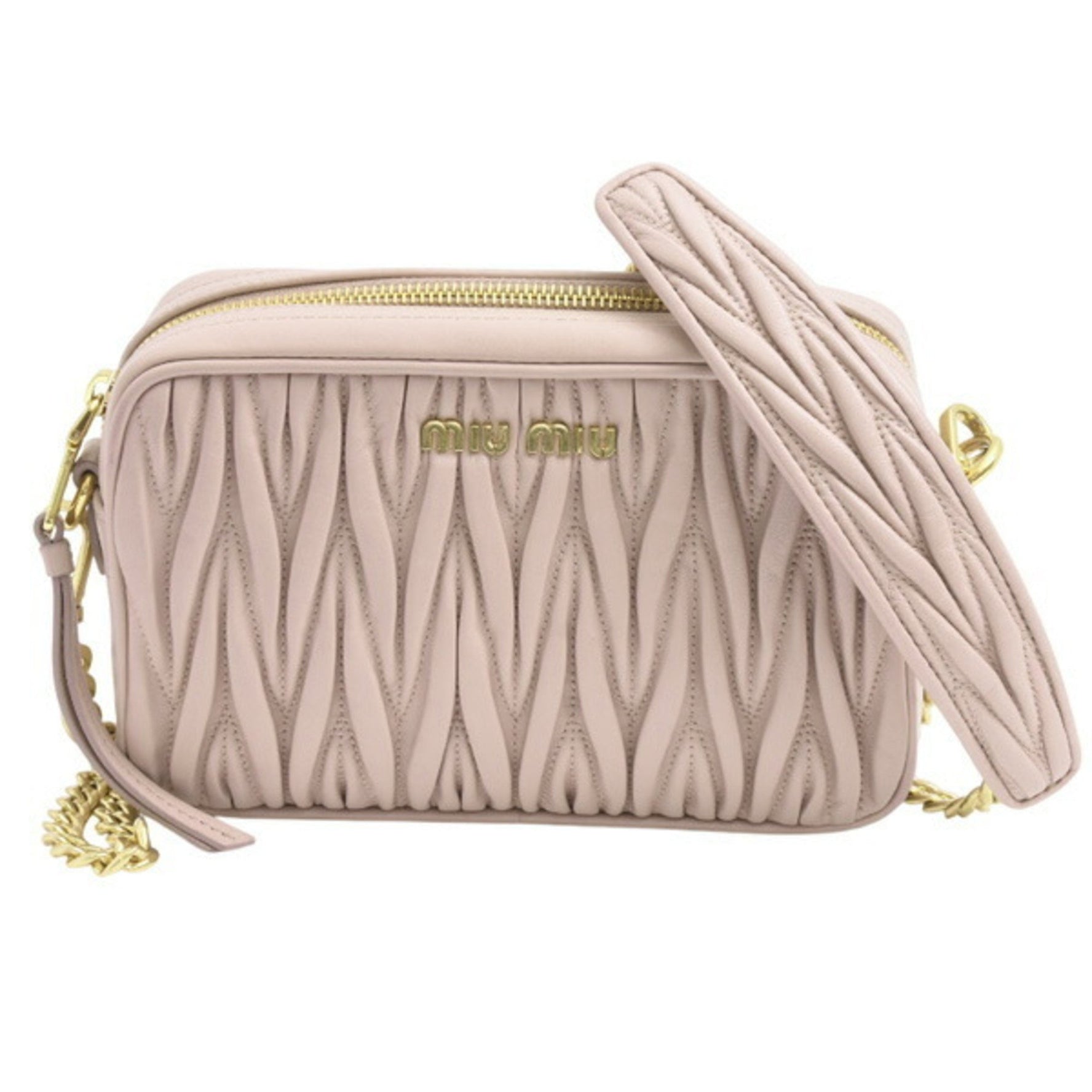 Miu Miu Miu Matelasse Chain Shoulder Bag in Leather