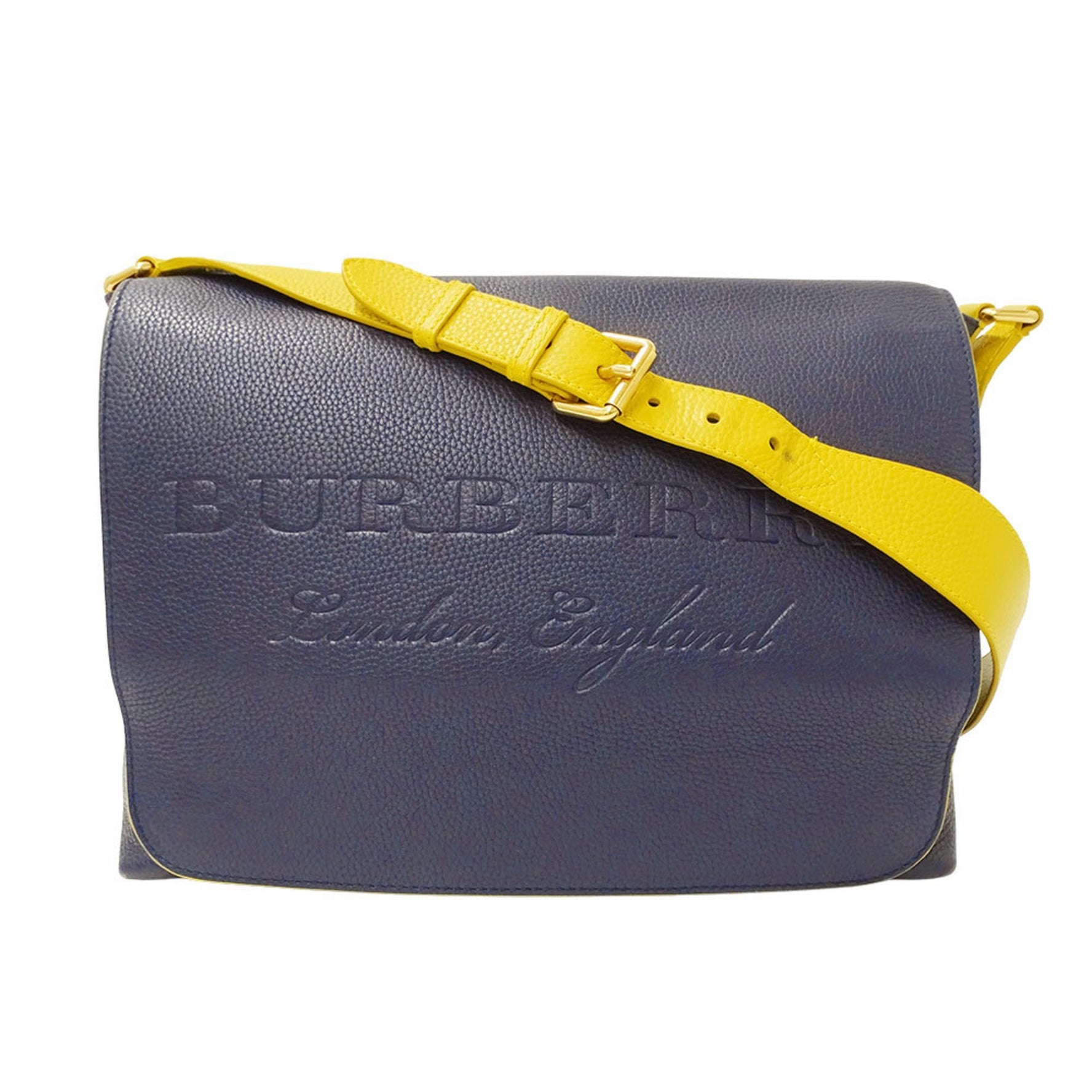 Burberry bag, and men's brand leather shoulder navy yellow, crossbody