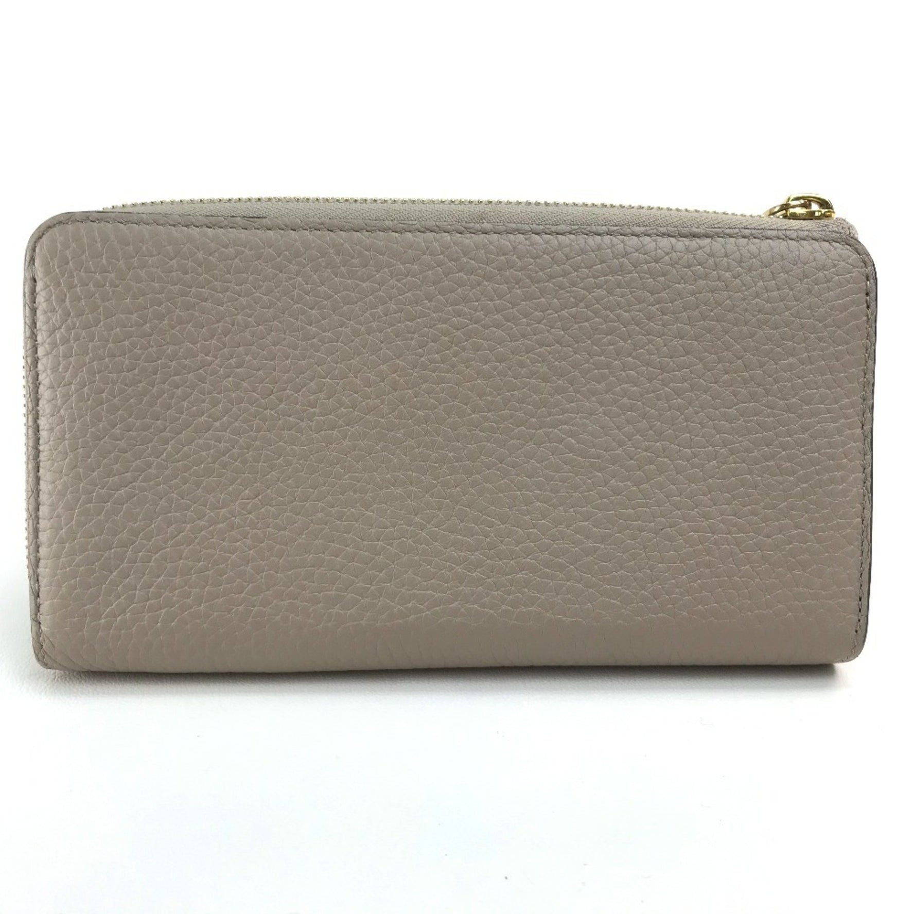 LOUIS VUITTON M63104 Monogram Flower Portefeuille Comete Zippy Wallet, Taurillon Leather, Women's, Gallé Pattern, Beige with Gold Hardware
