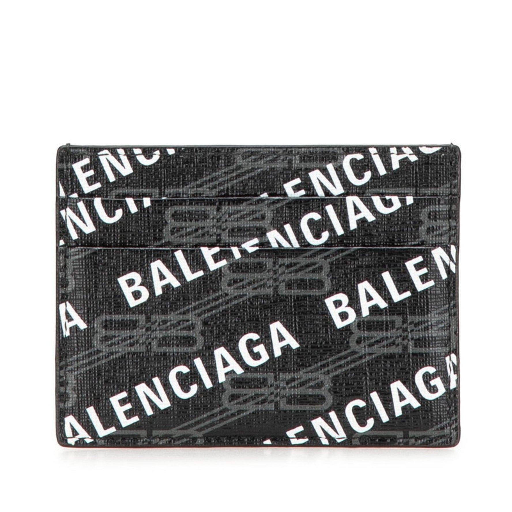 Balenciaga Logo Card Case/Pass Case Black/White PVC Men's BALENCIAGA