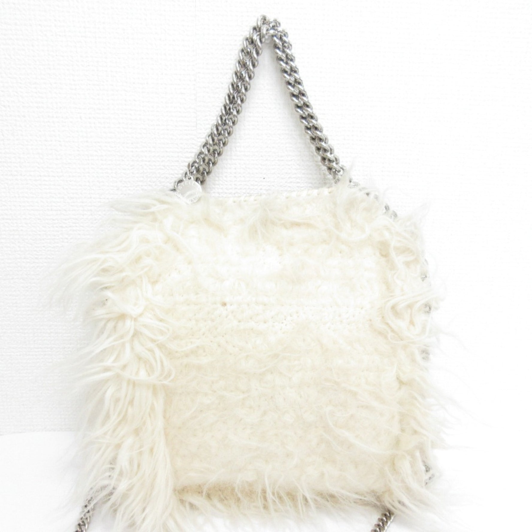 Stella McCartney FUR FREE Falabella Eco Fur Shoulder Bag White Beige