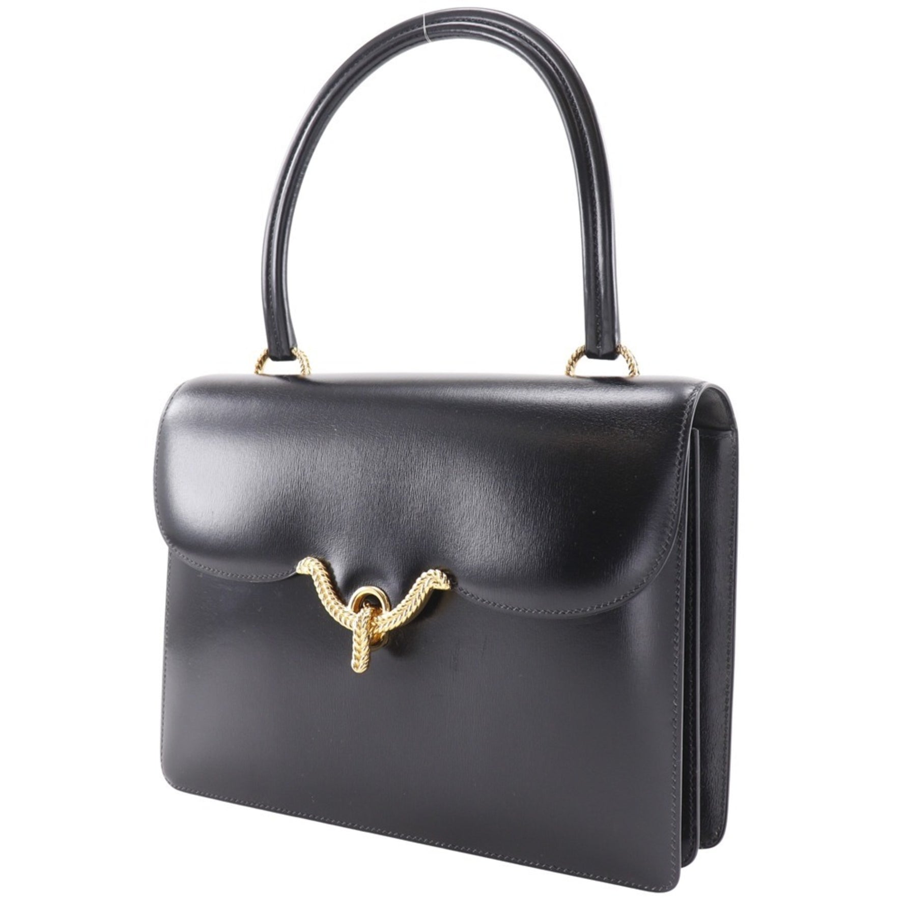 Hermes Vasco Handbag Box Calf 1983 〇M Flap