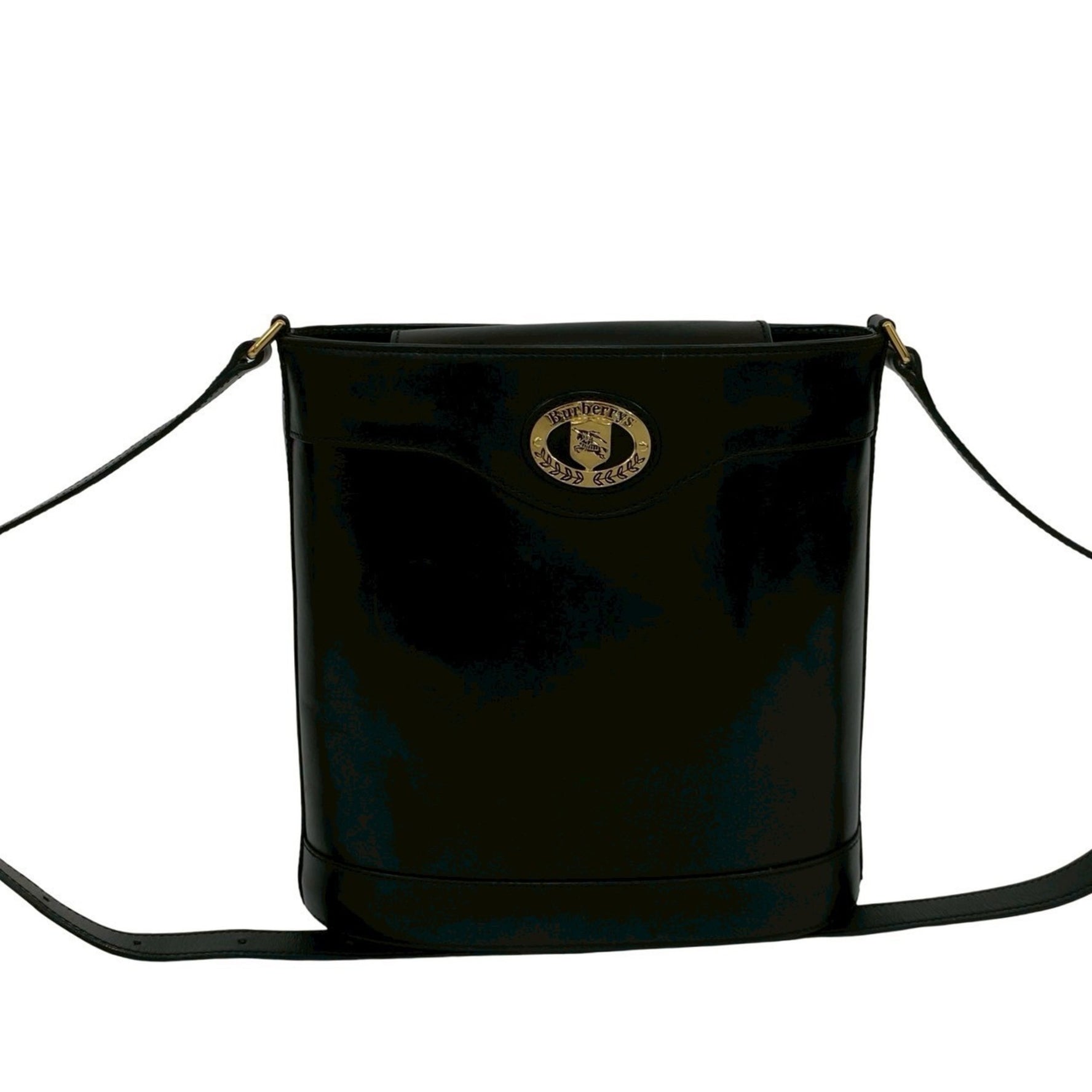 Burberry's Vintage Shadow Horse Logo Hardware Nova Check Leather Shoulder Bag in