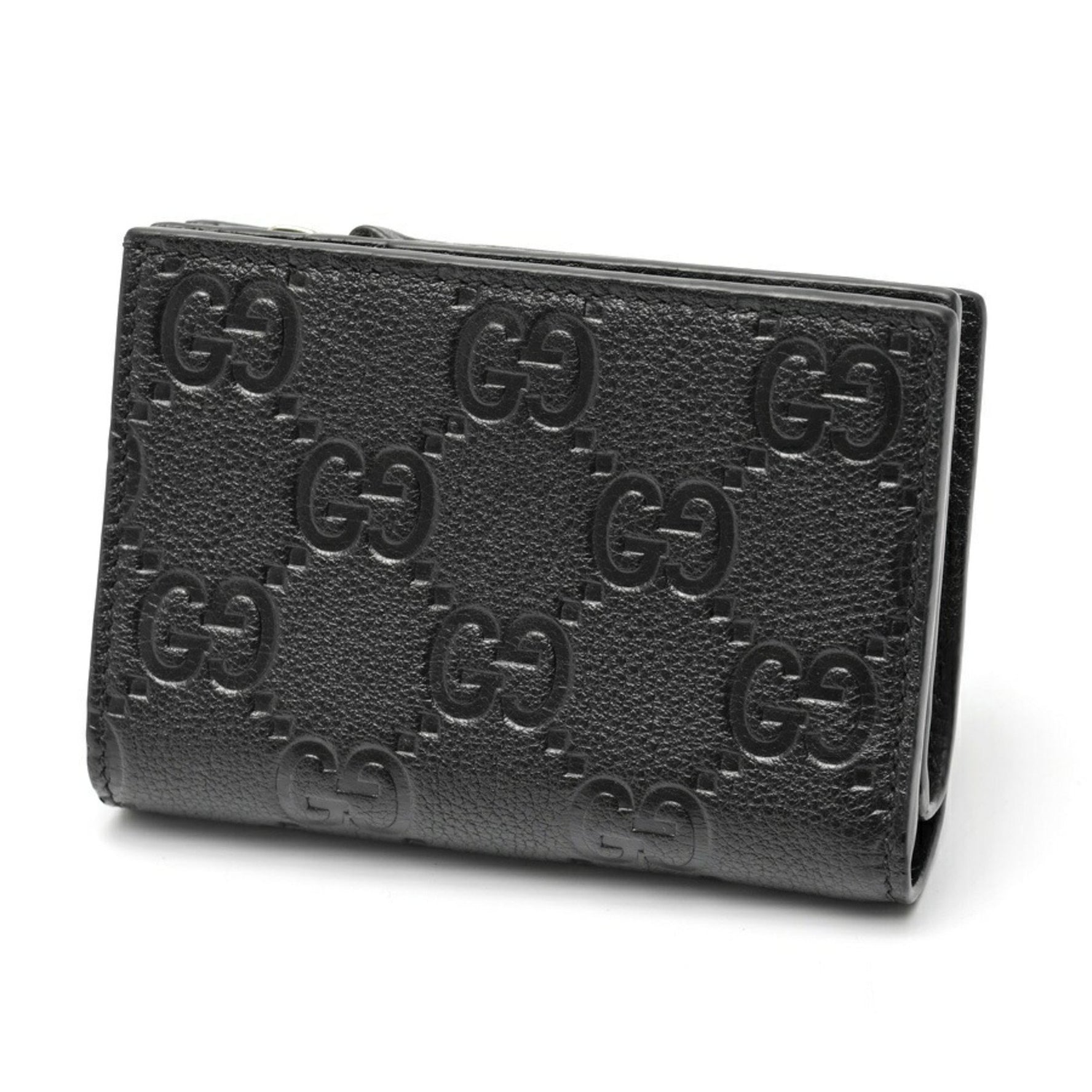 Gucci GG Emblem Medium Wallet Bifold Grain Leather