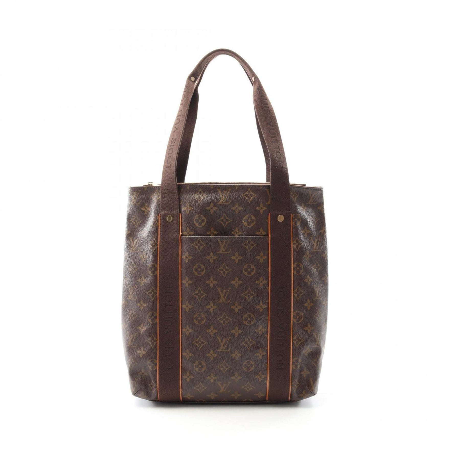 Louis Vuitton Cabas Bobur Tote Bag Coated Canvas Leather Monogram Men's