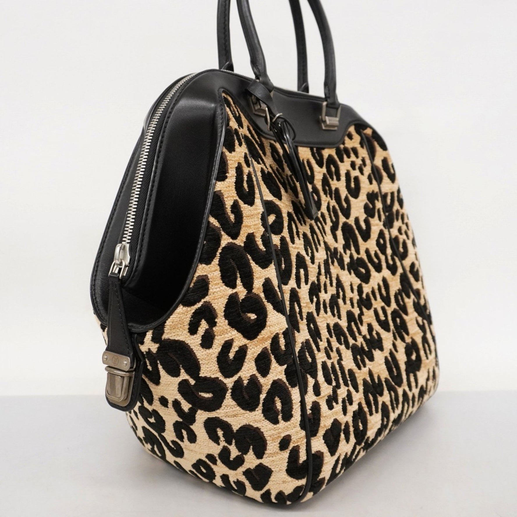 Louis Vuitton Leopard Print North South Handbag M94258 Brown/Black Women's