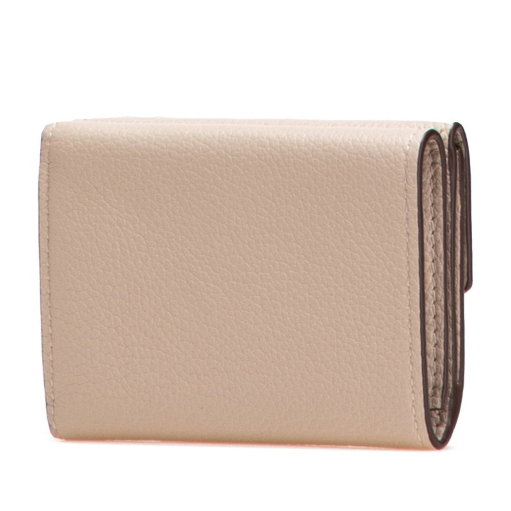 Louis Vuitton Portefeuille Lock Mini Tri-fold Wallet Greige Leather LOUIS VUITTON