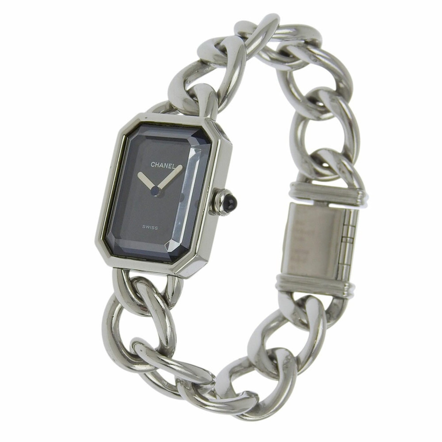 CHANEL Premiere M Watch Stainless Steel Quartz Analog Display Black Dial