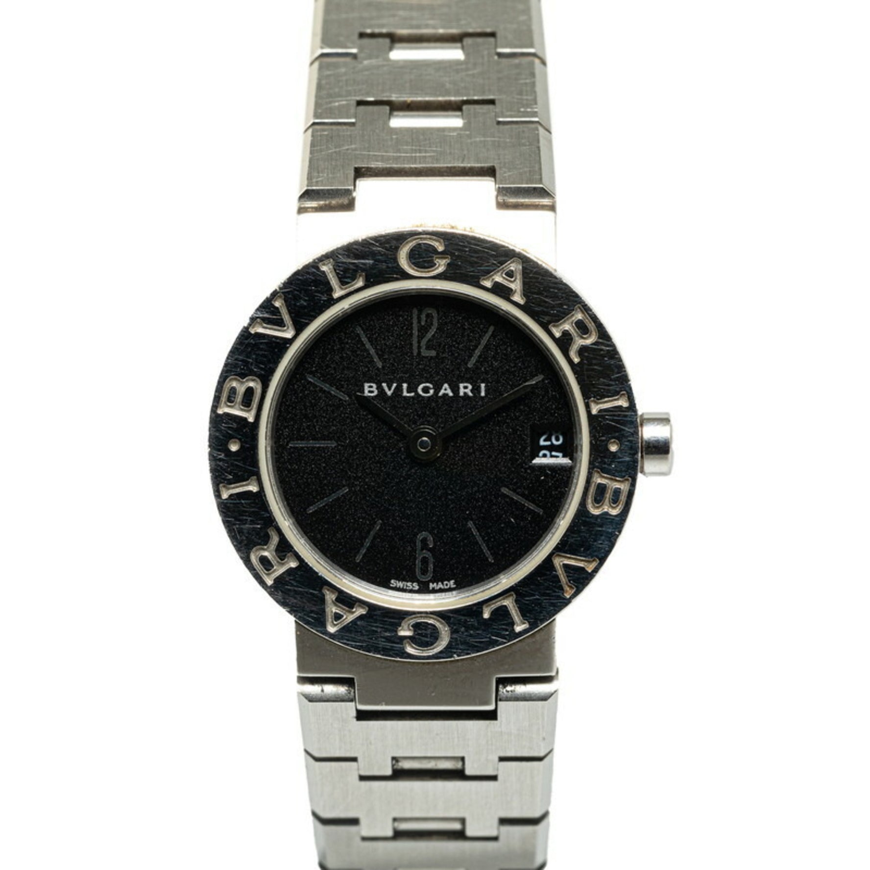 BVLGARI Watch BB23SS Quartz Black Dial Stainless Steel Women's