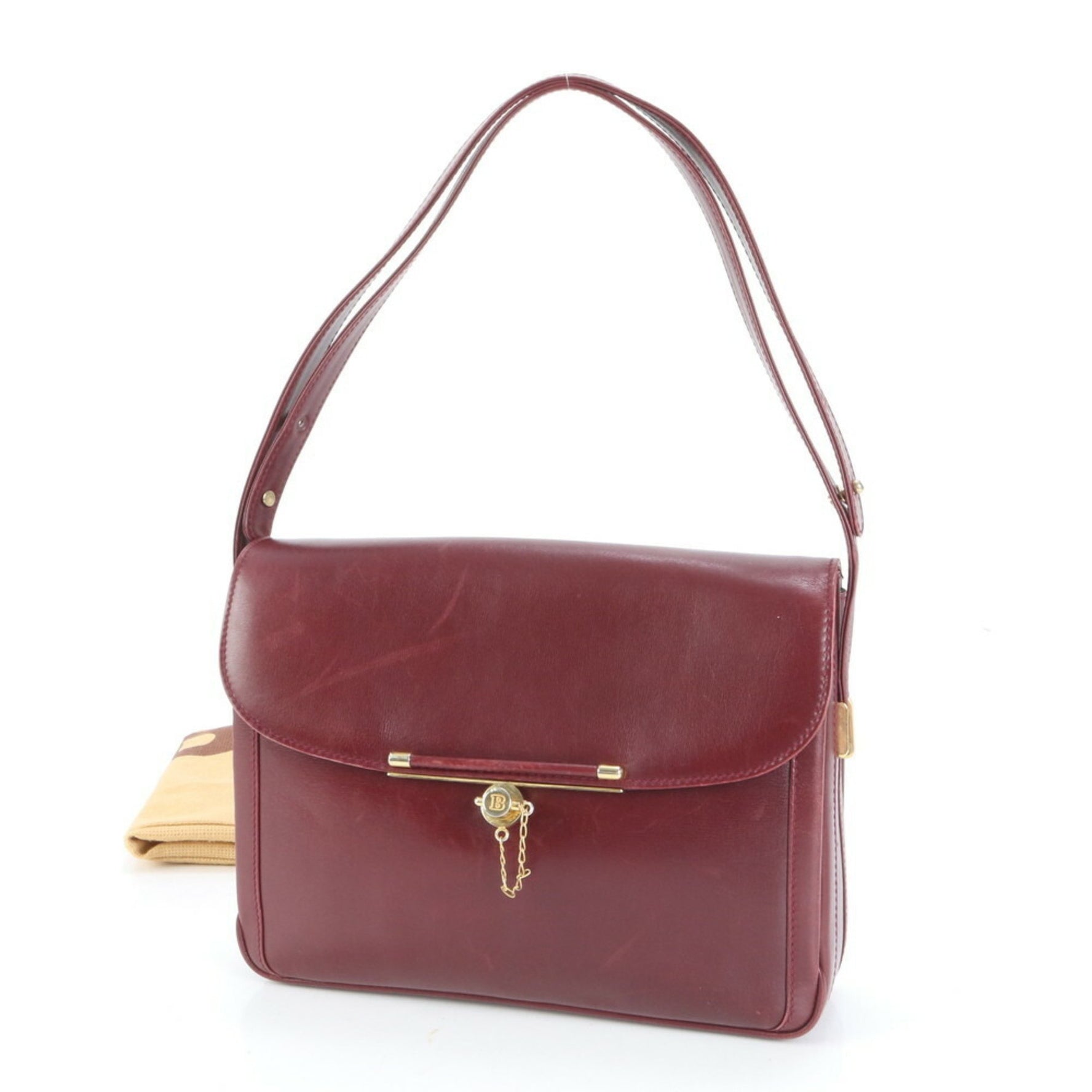 Bally leather shoulder bag, handbag, tote bag with gold hardware for women