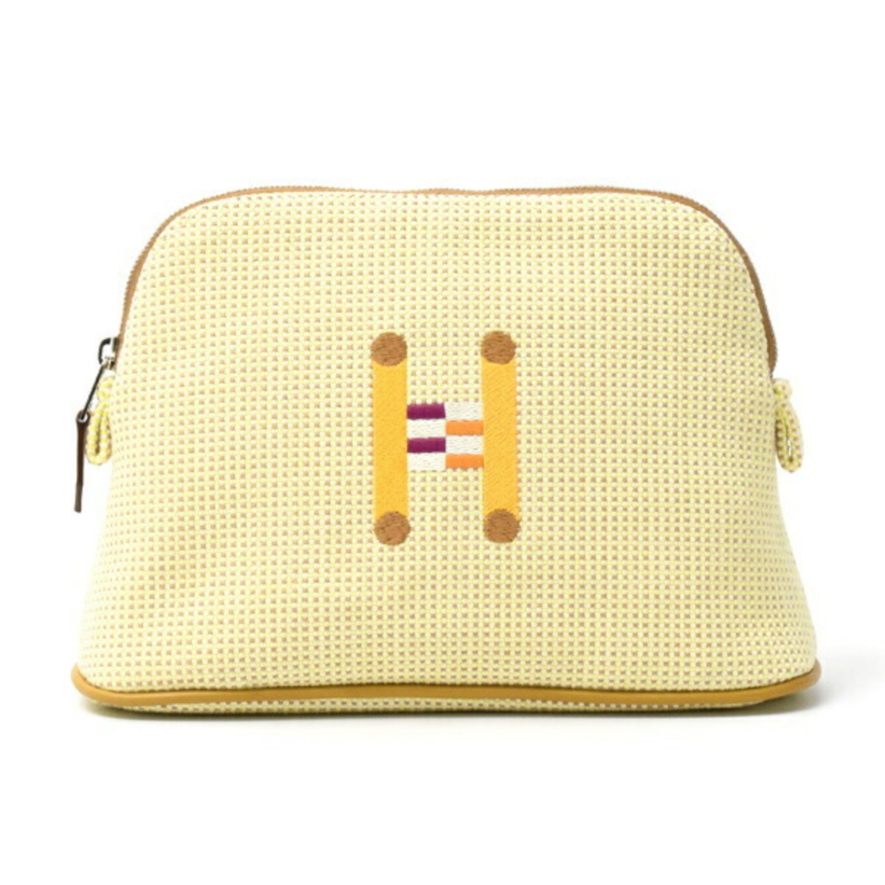 Hermes Bolide Crazy H Pouch Mini Canvas Citron Ocher
