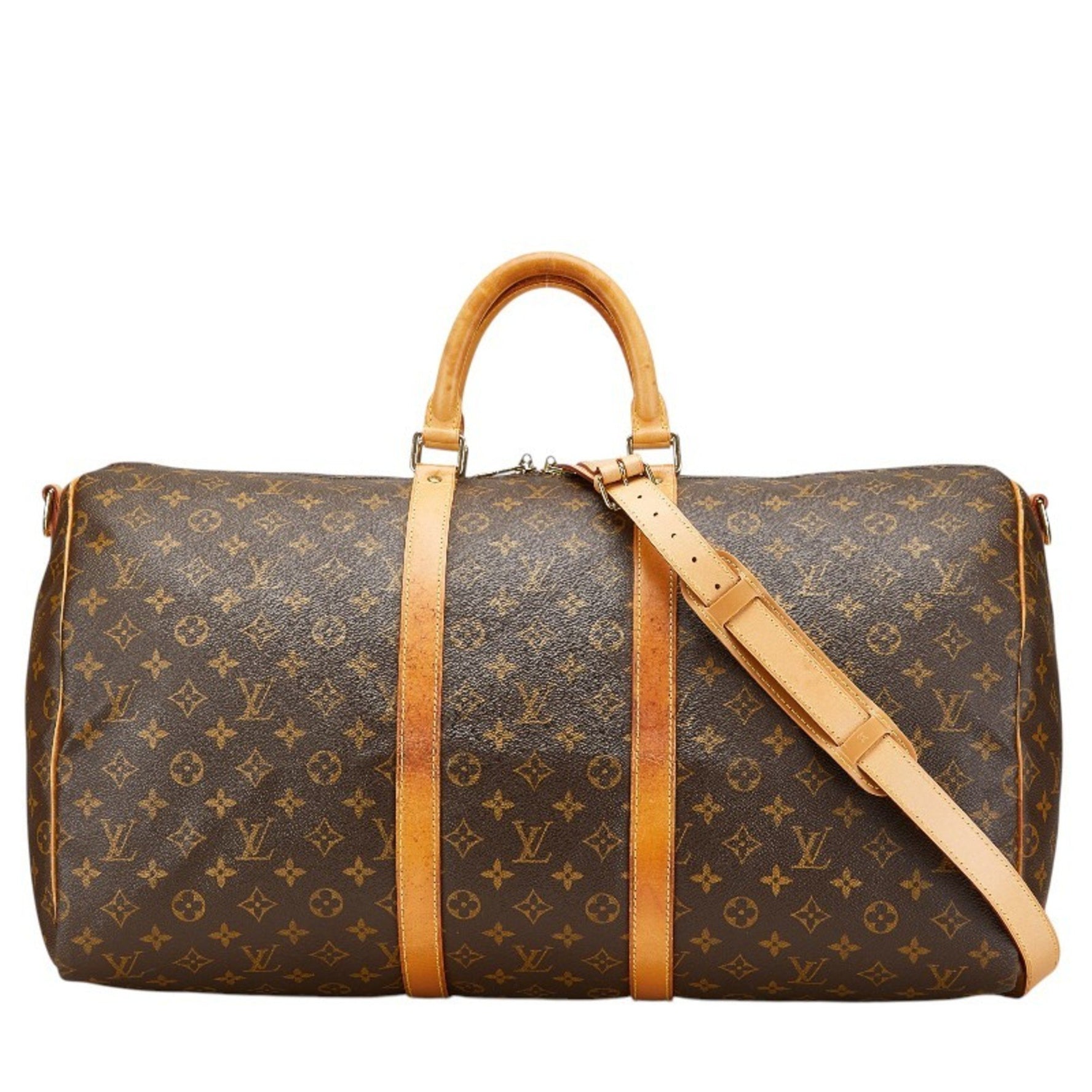 Louis Vuitton Monogram Keepall 55 Bandouliere Boston/Shoulder Bag, 2-Way, M41414, Brown PVC Leather, Women's, LOUIS VUITTON