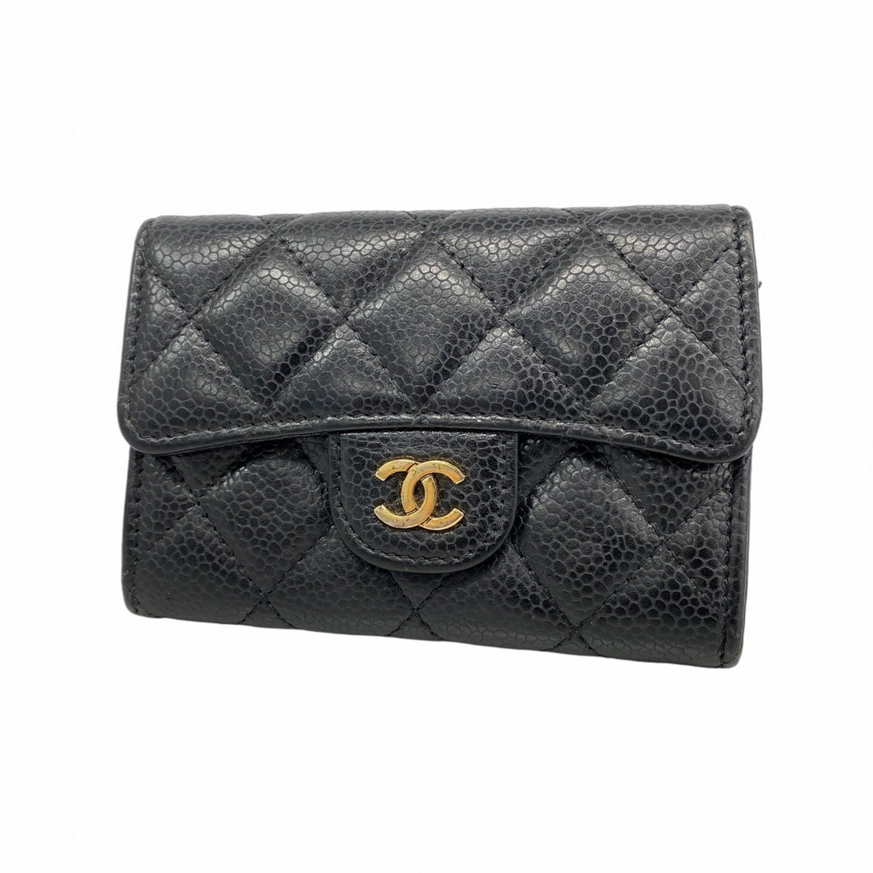 Chanel Matelasse Business Card Case in Caviar Leather