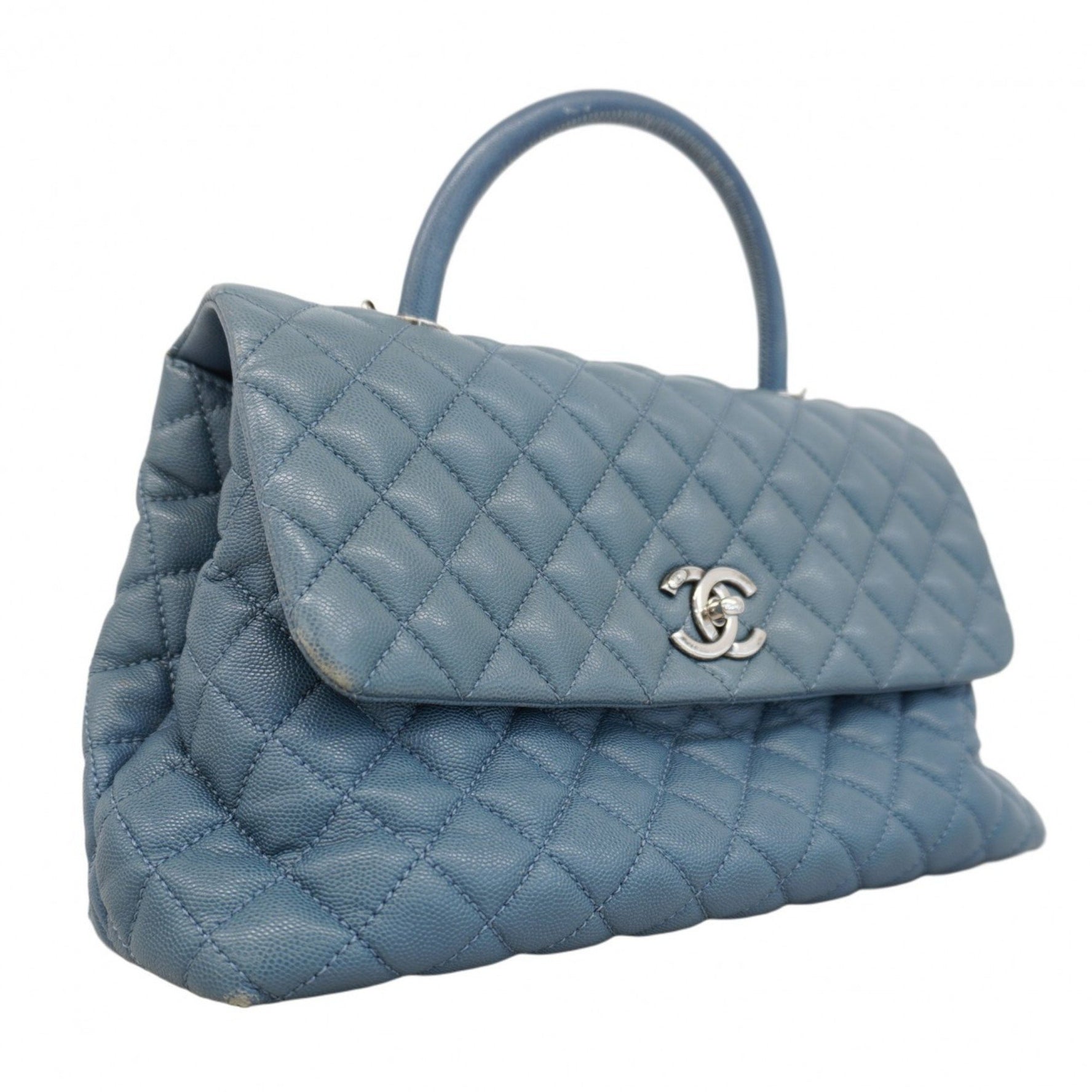 Chanel handbag with chain shoulder strap, Coco handle, caviar skin, bag