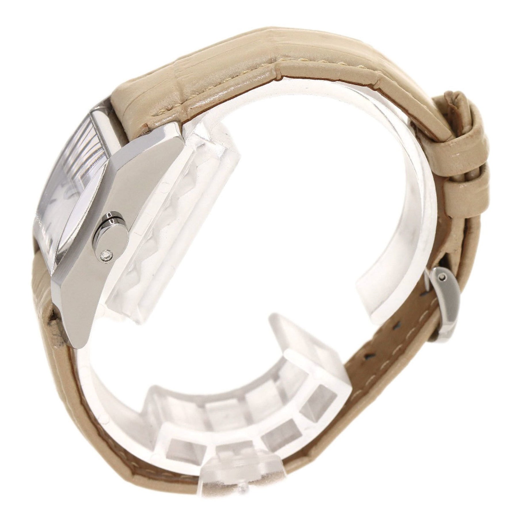 Baume & Mercier Diamant Watch Stainless Steel Leather Ladies