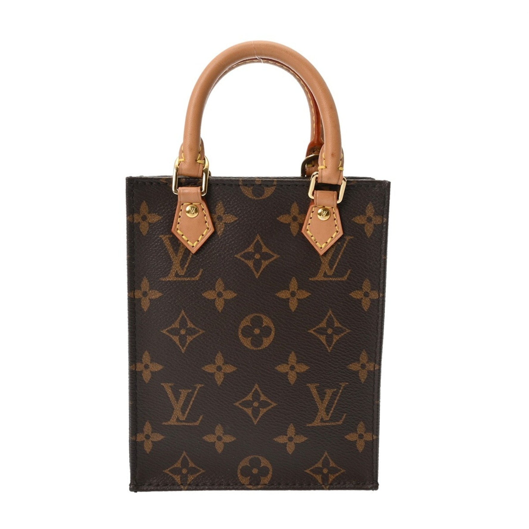 LOUIS VUITTON Monogram Petite Sac Plat (old model) Canvas Handbag