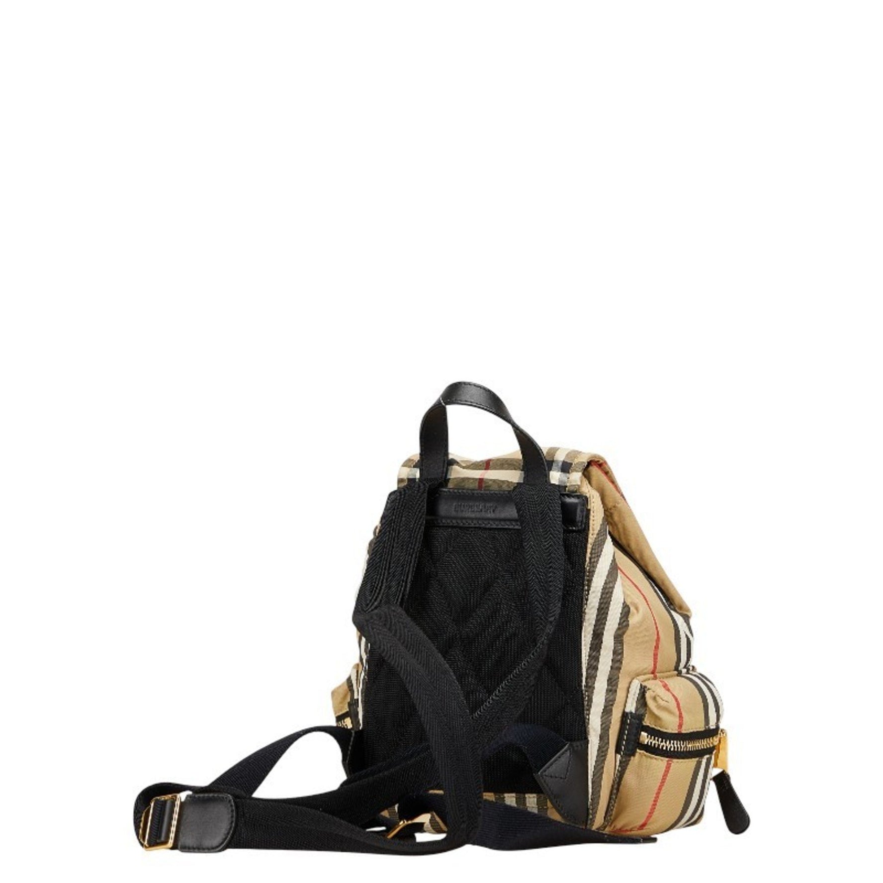 Burberry Nova Check Backpack in Beige and Black Nylon