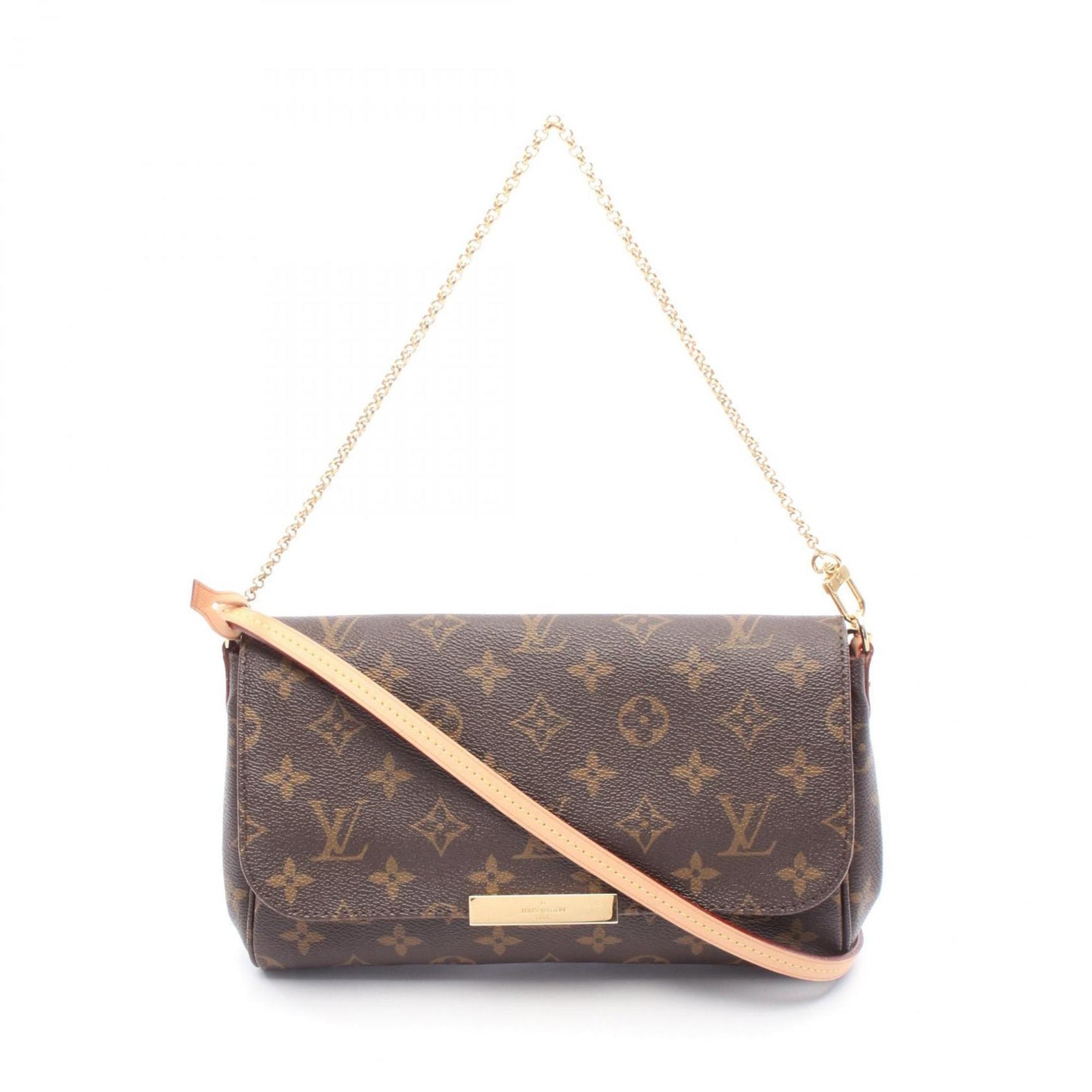 Louis Vuitton Favorite MM Handbag Coated Canvas Leather Monogram
