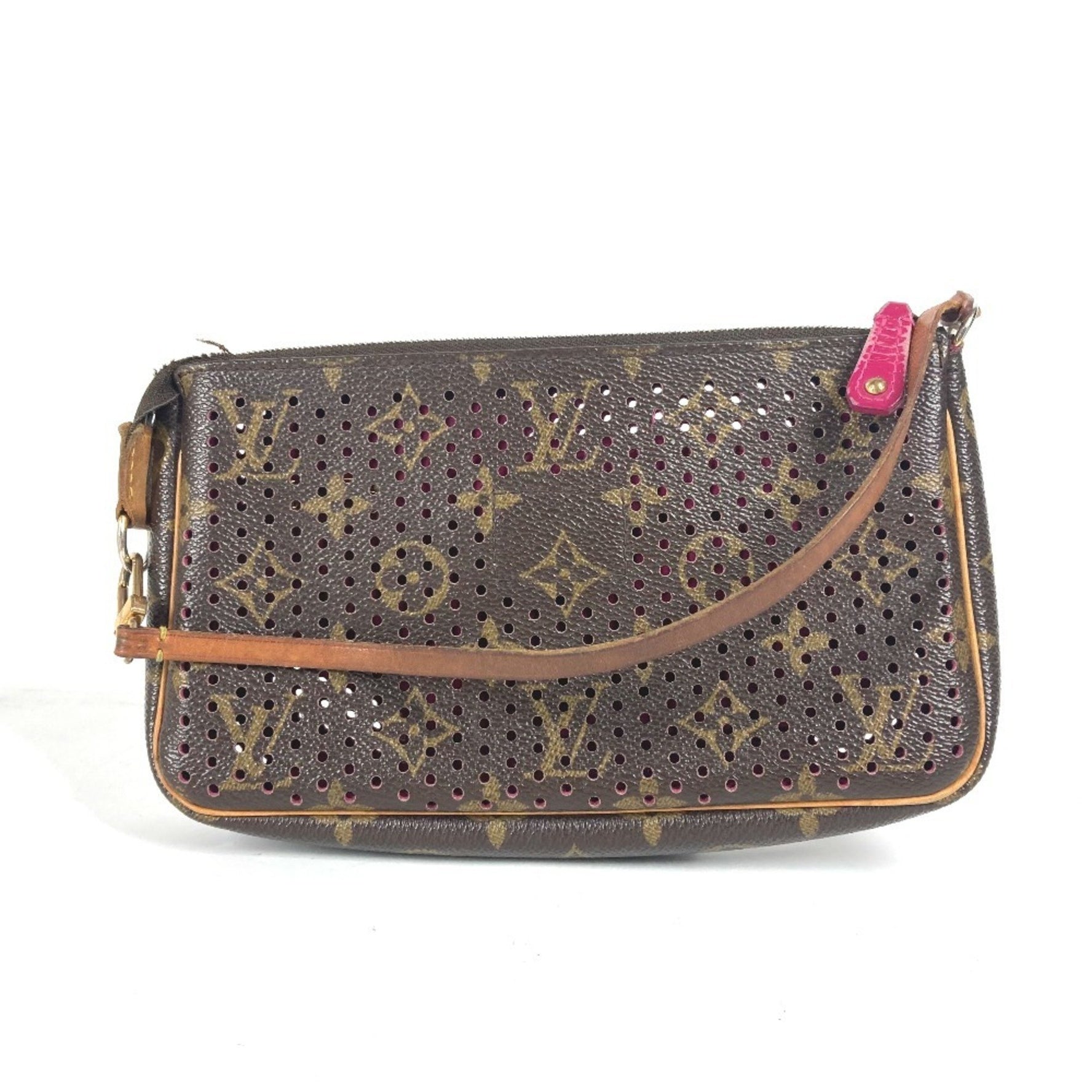 Louis Vuitton Monogram Verfoux Pochette Accessory Pouch Shoulder Bag Canvas Fuchsia Pink