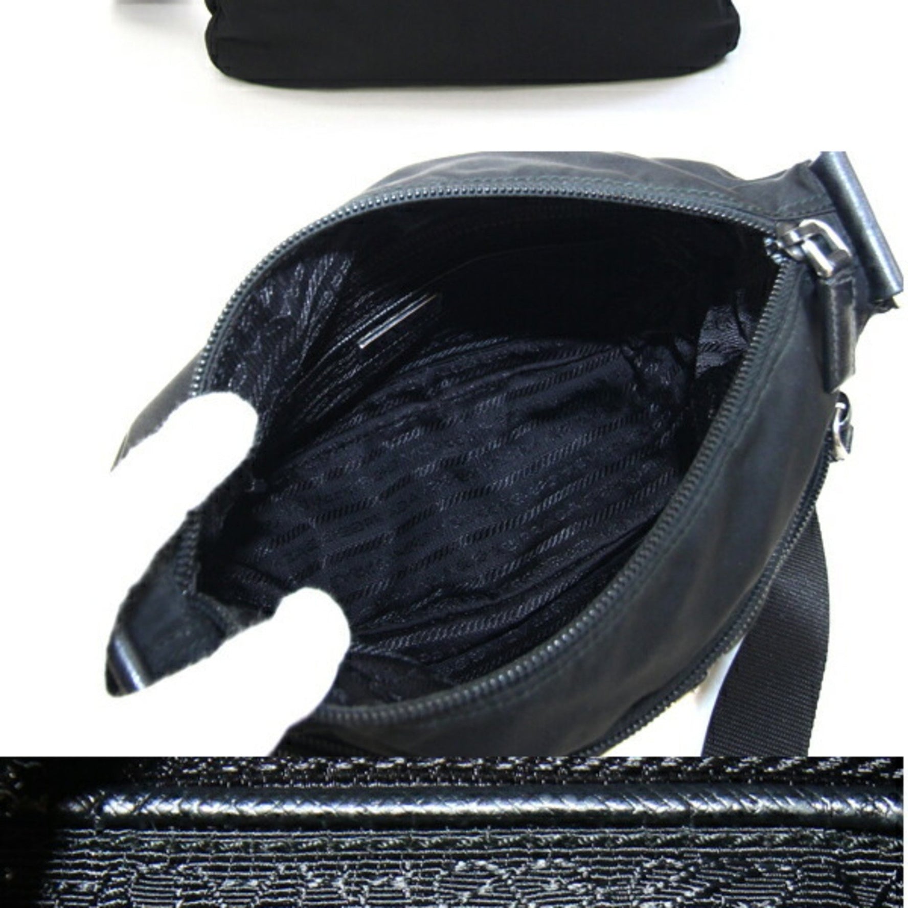 Prada Shoulder Bag Black Nylon and Leather Crossbody