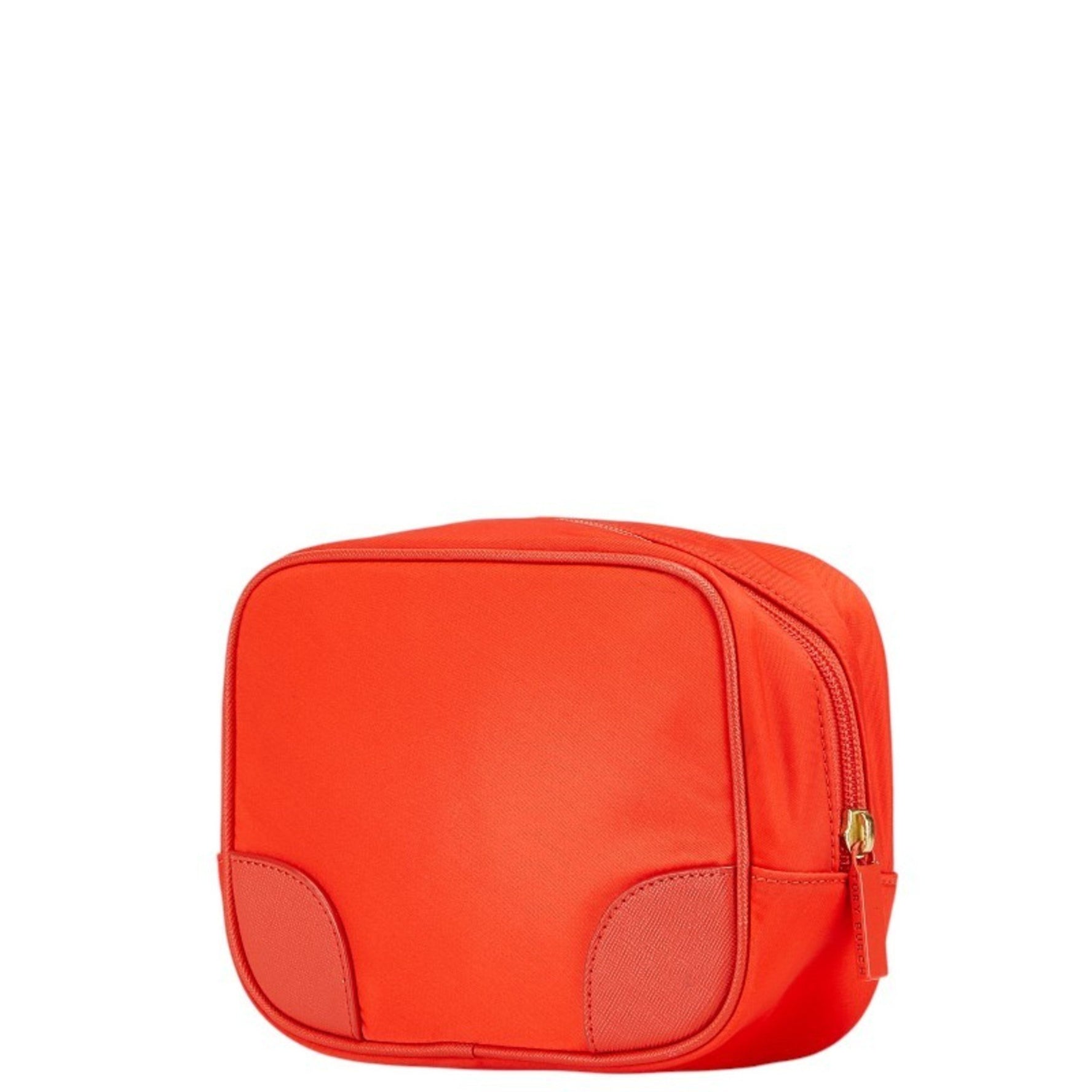 Tory Burch logo pouch, cosmetic small item holder, nylon and leather