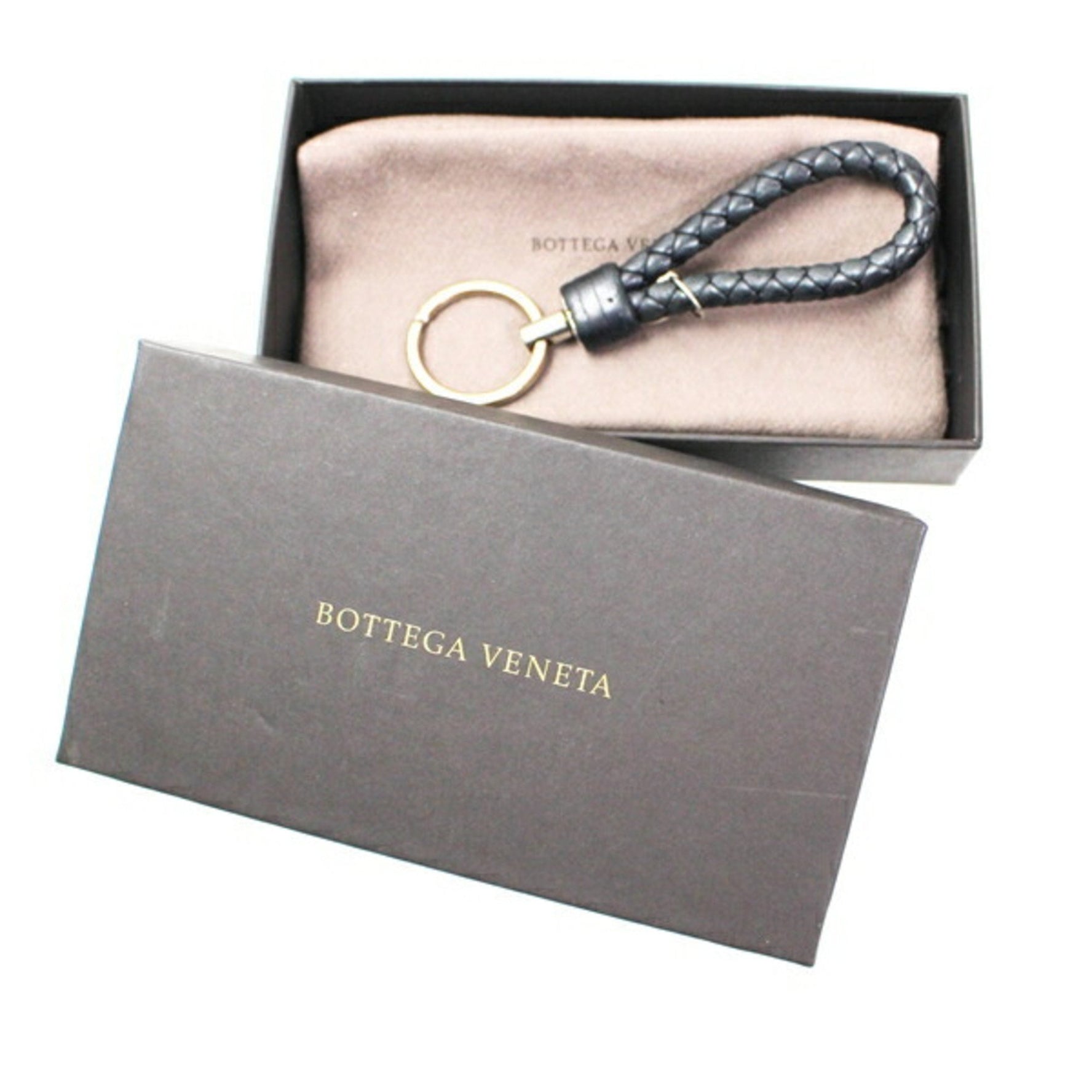 Bottega Veneta Intrecciato Key Ring Black BOTTEGA VENETA Keychain