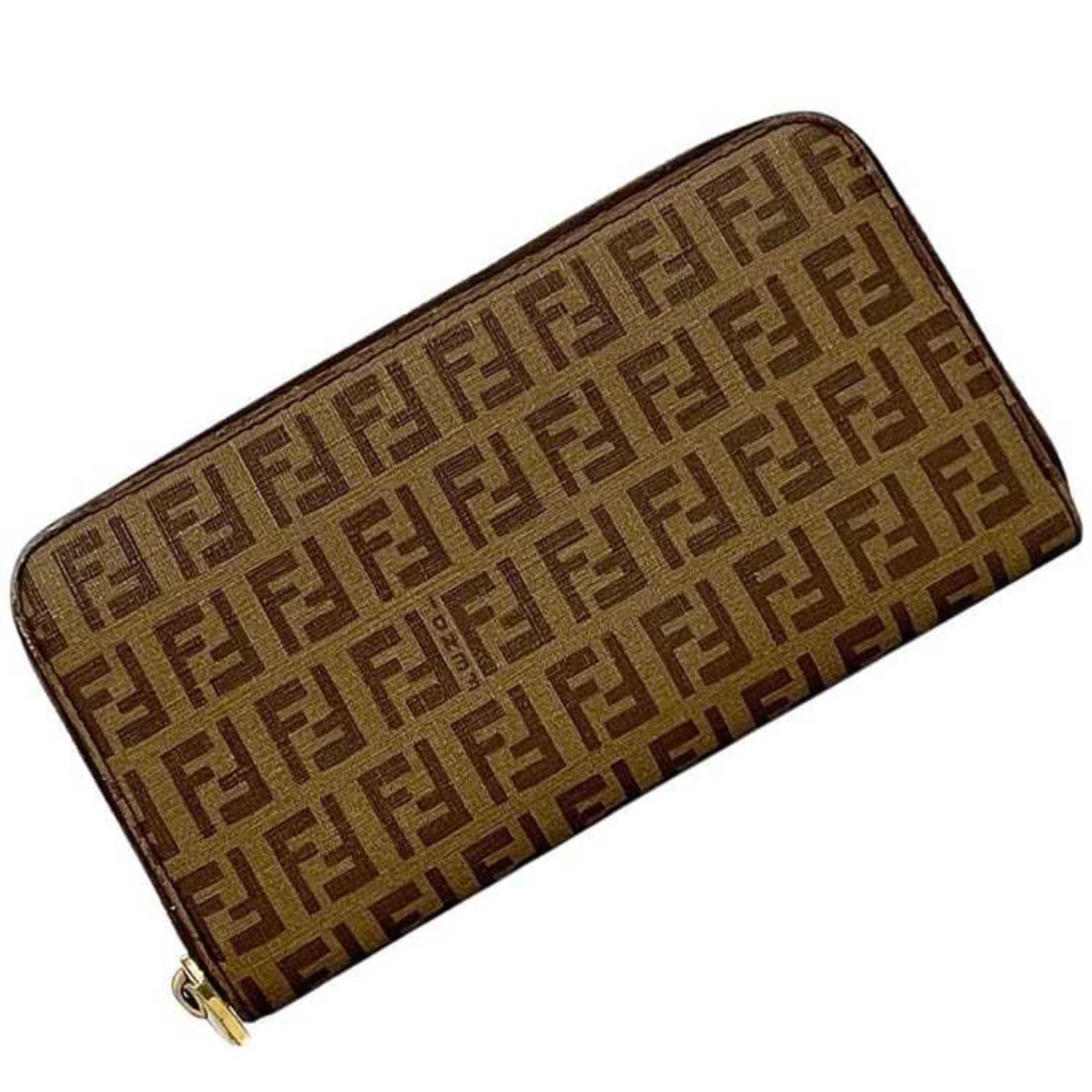 Fendi Round Long Wallet Zucchino PVC Leather 138 2583 FF