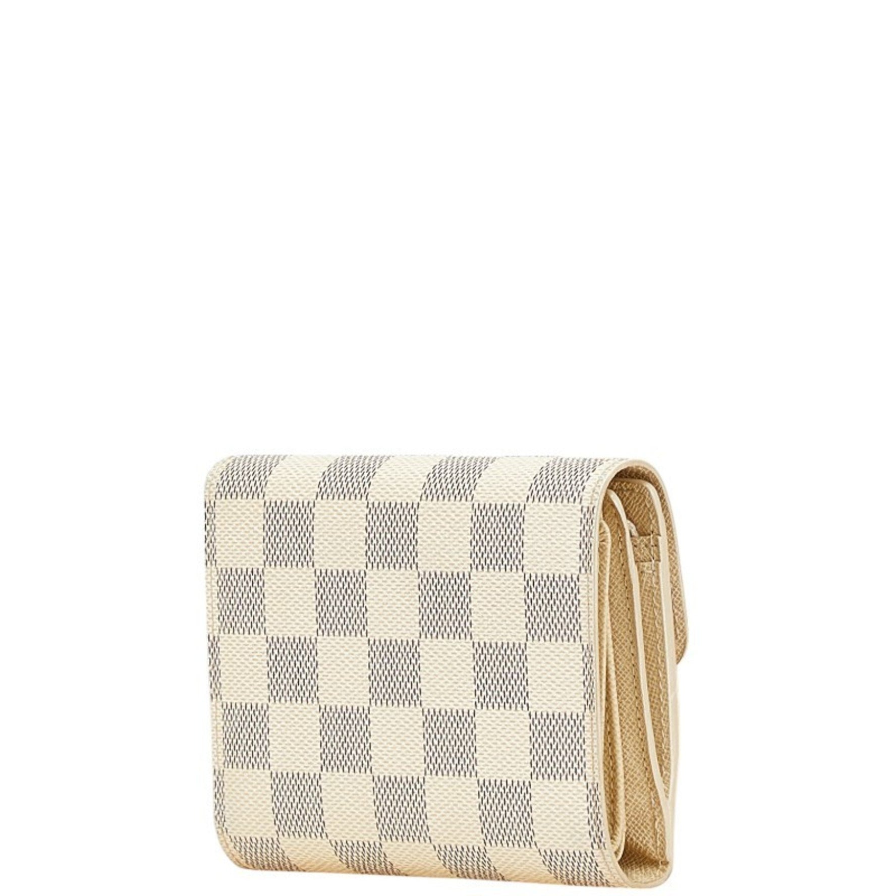 Louis Vuitton Damier Azur Portefeuille Joy Tri-fold Wallet White Leather