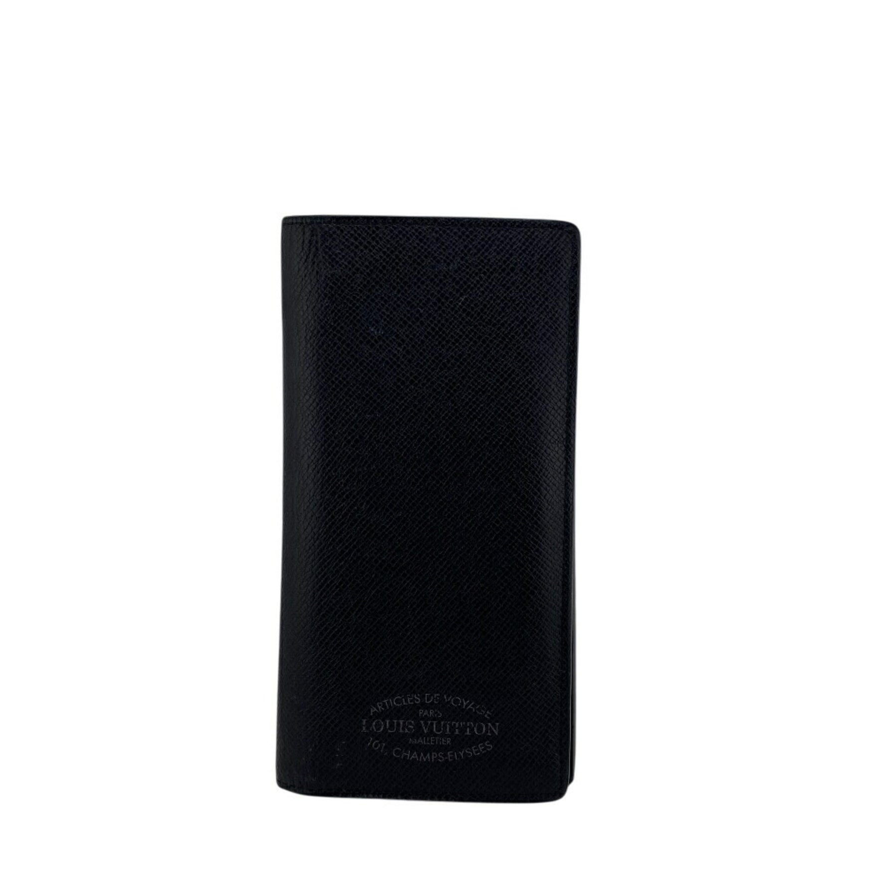 LOUIS VUITTON Louis Vuitton Wallet M30385 Portefeuille Plaza Bi-fold Long Taiga Black Men's