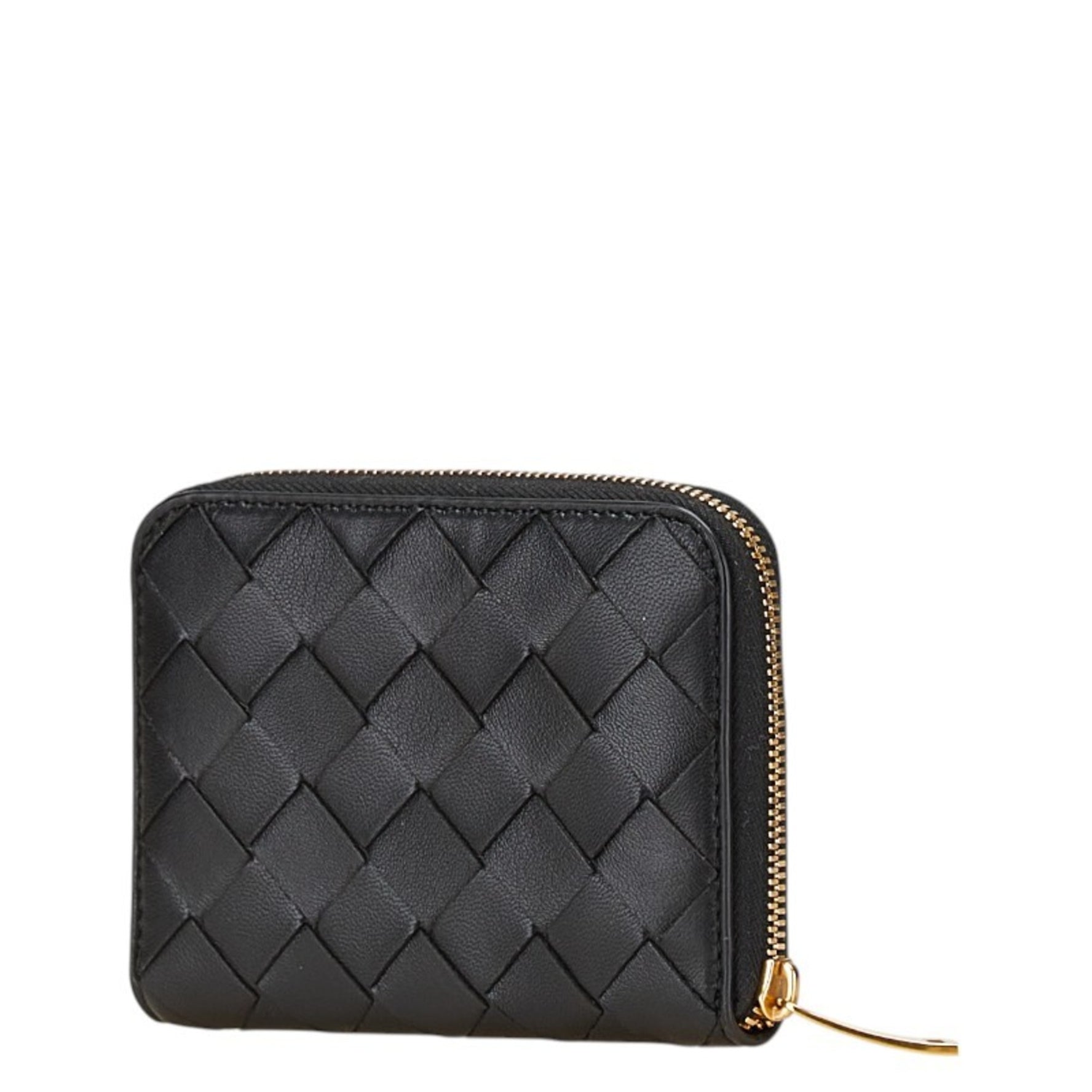 Bottega Veneta Intrecciato Compact Wallet in Black Leather for Men