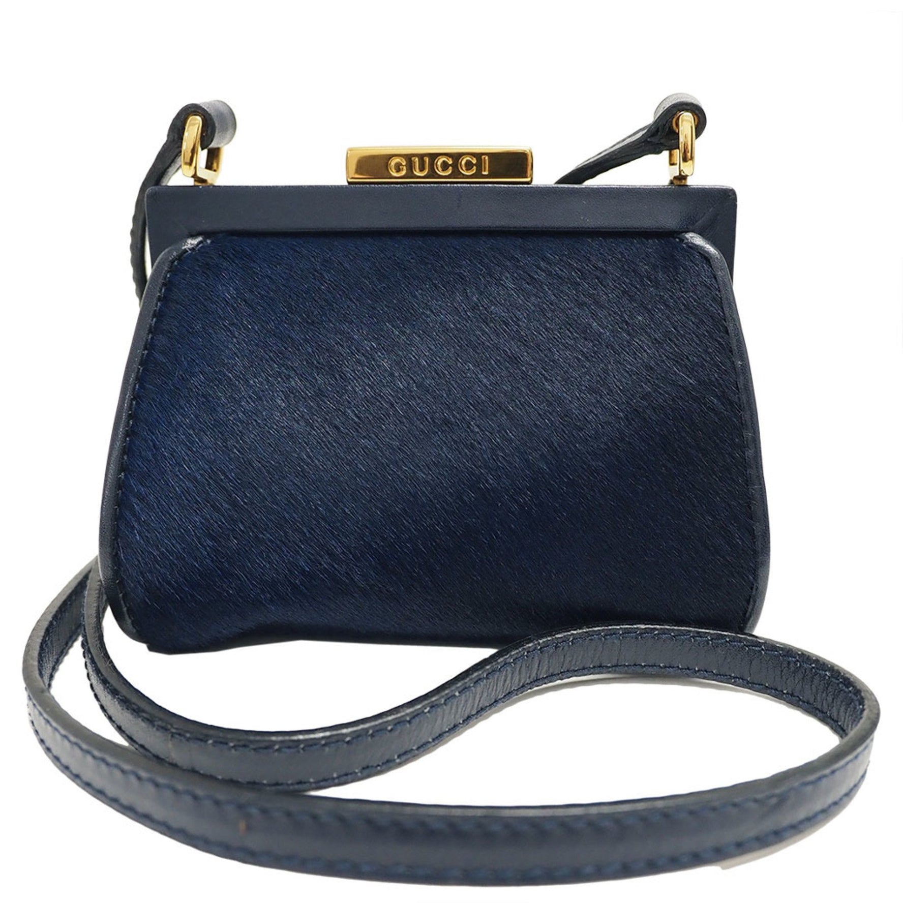 Gucci Old Pony Shoulder Bag Navy Women's Pochette GUCCI