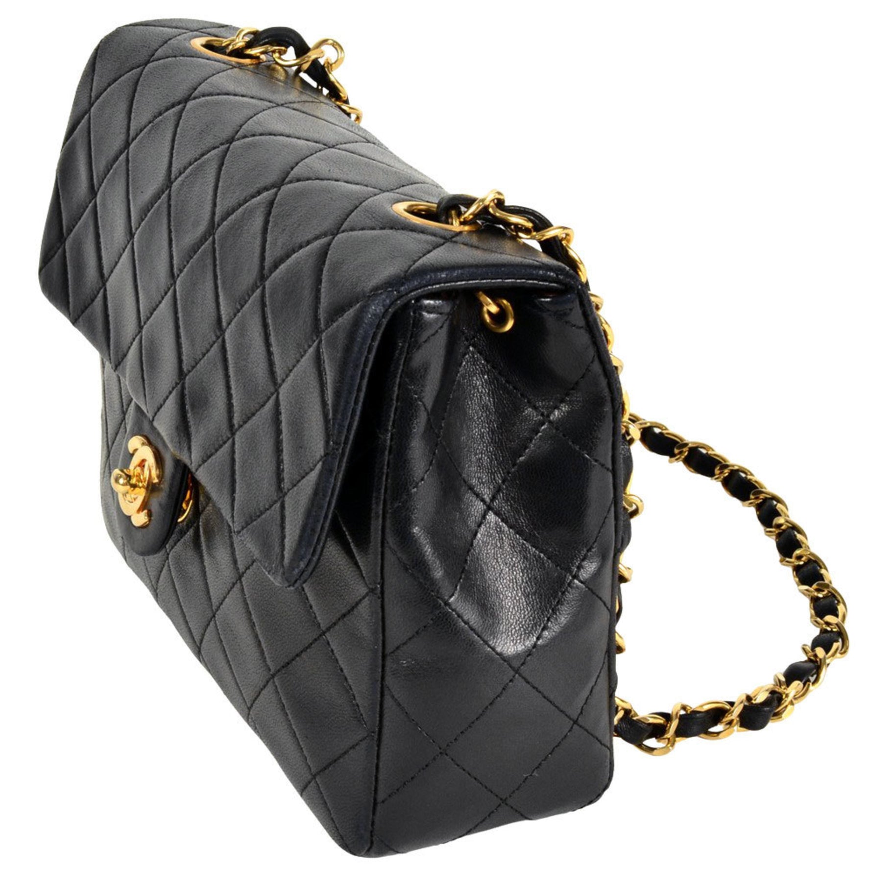 CHANEL Matelasse Shoulder Bag Lambskin A01163 Black Women's