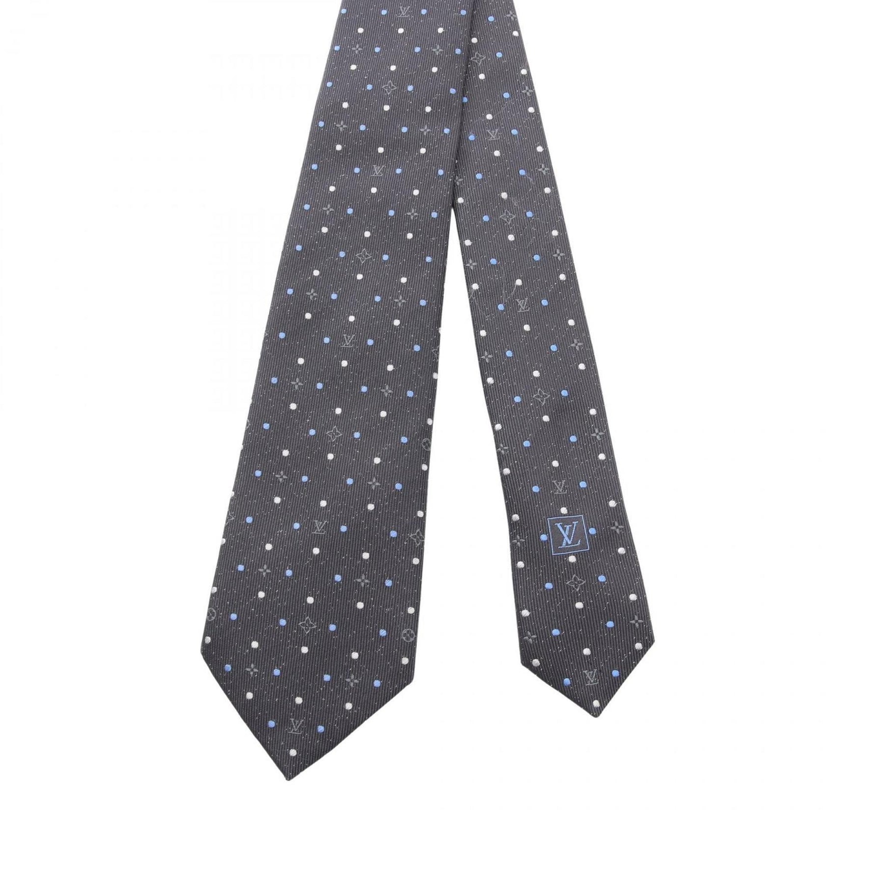 Louis Vuitton Cravate Monogram Spotty Silk Tie, Black Multicolor