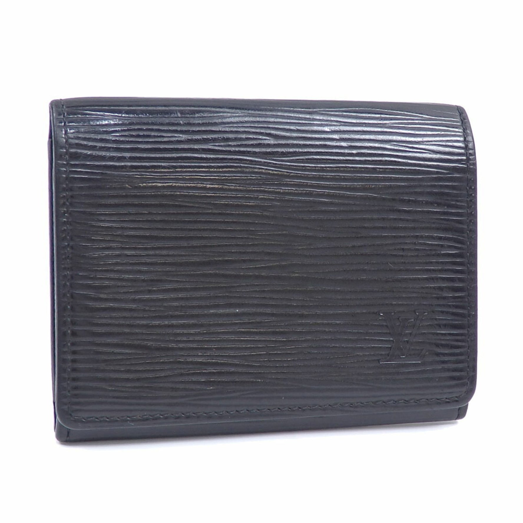 Louis Vuitton Bi-fold Card Case Epi Envelope Carte de Visite Men's M56582 Noir Black Business Holder