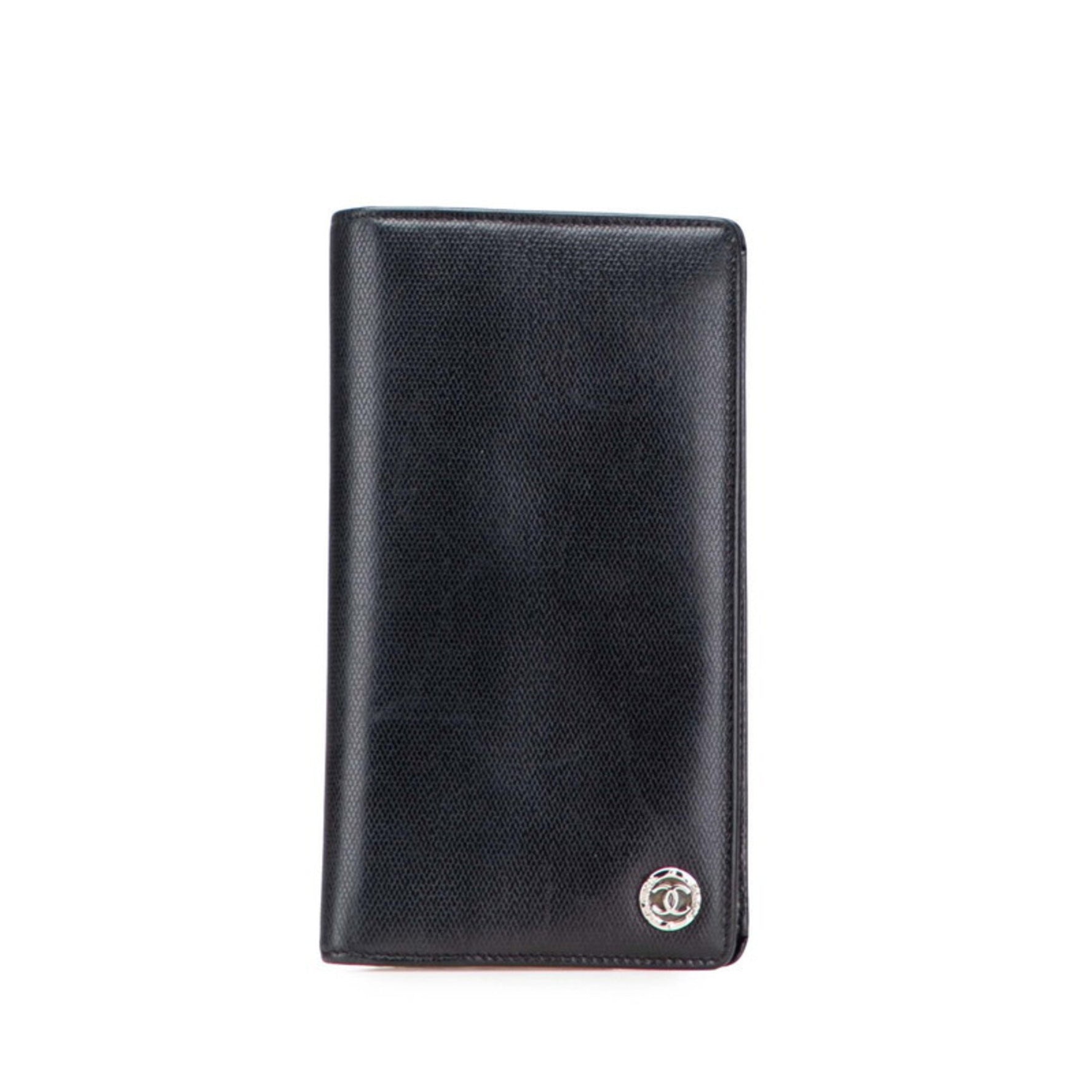 Chanel Coco Button Long Wallet Leather