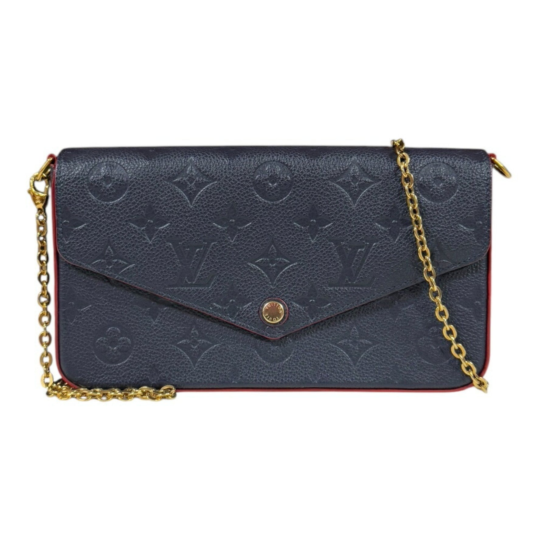 Louis Vuitton Pochette Felicie Monogram Empreinte Shoulder Bag M64099 Navy Women's LOUIS VUITTON Chain