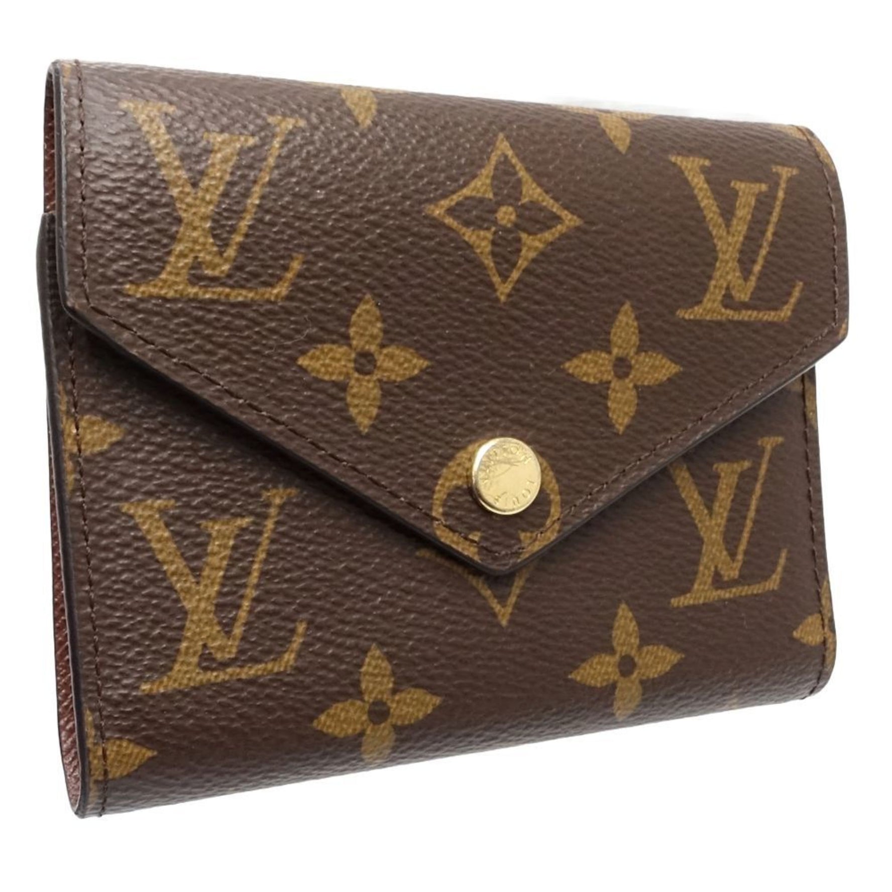LOUIS VUITTON Louis Vuitton Monogram Tri-fold Wallet M62472 Portefeuille Victorine Brown